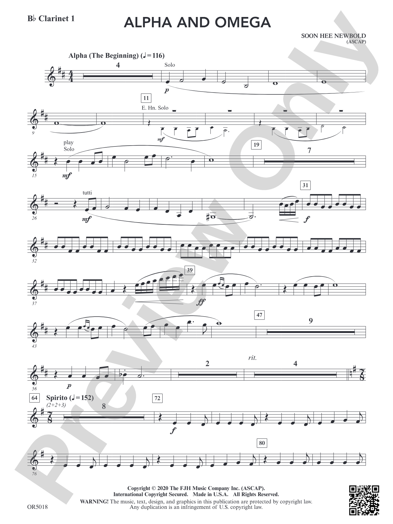 Alpha and Omega: B-flat Clarinet 1