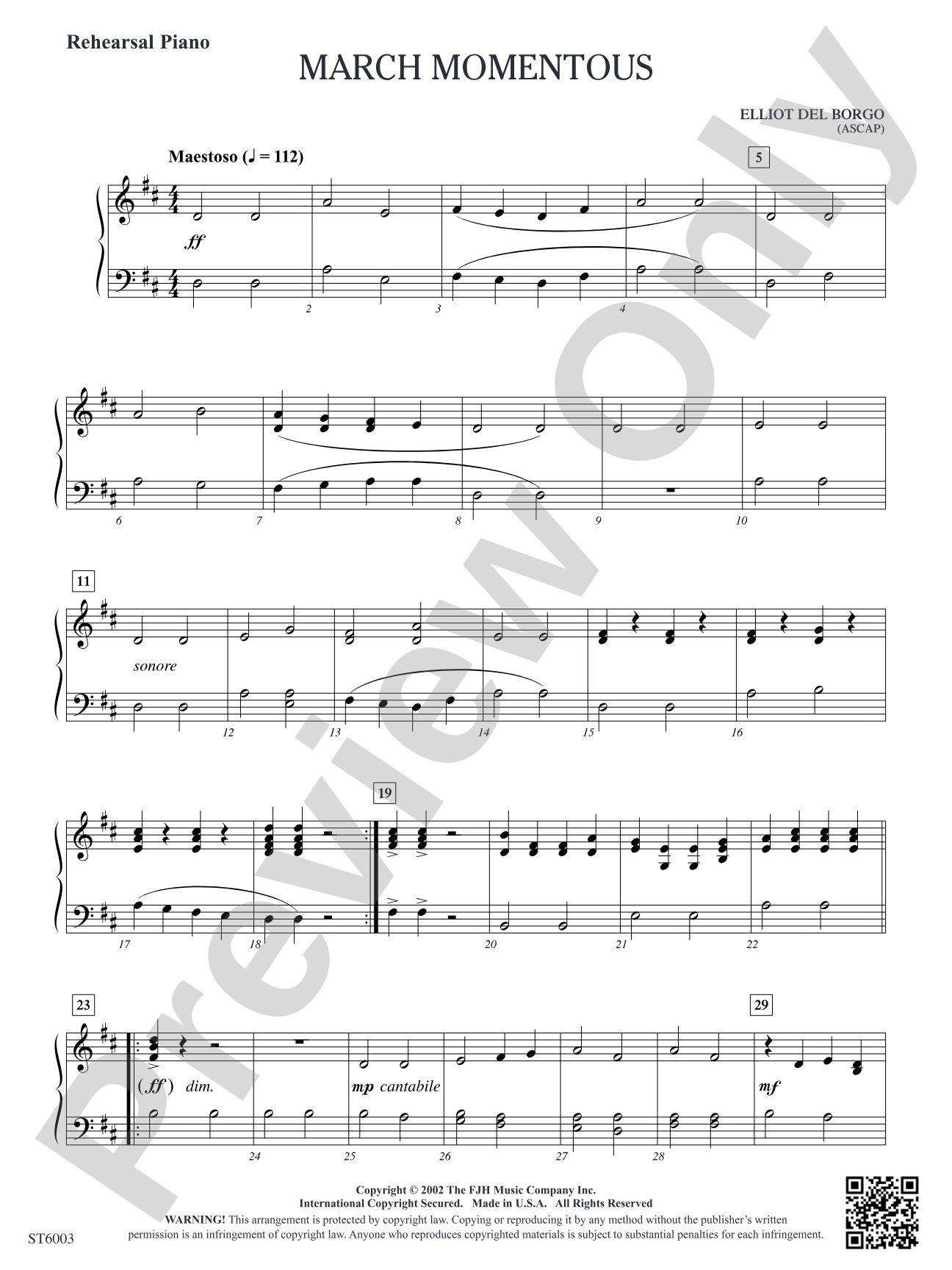March Momentous: Rehearsal Piano