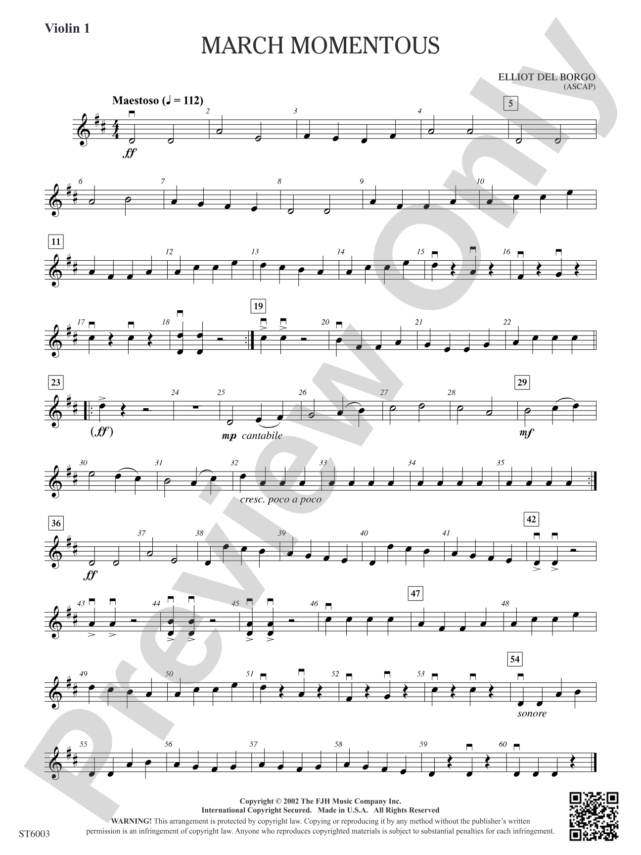 March Momentous: Violin 1