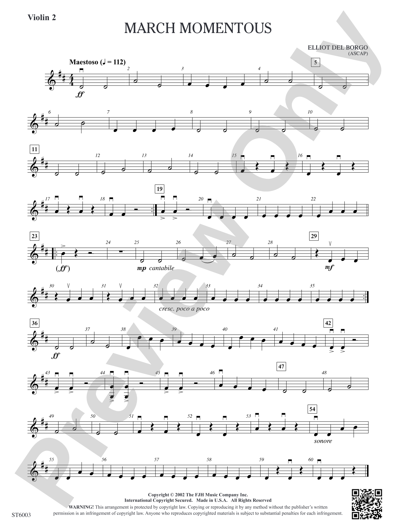March Momentous: Violin 2