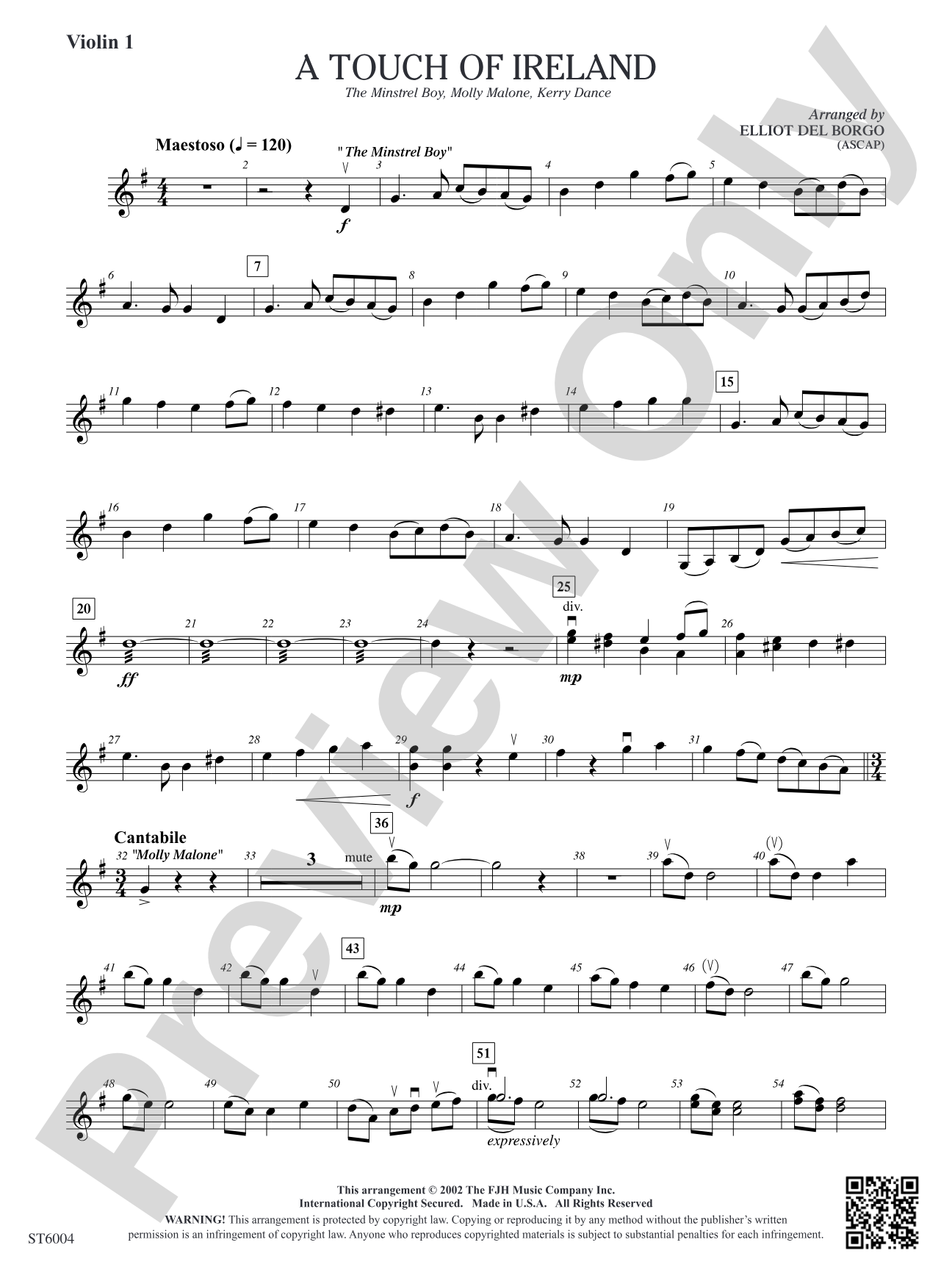 A Touch of Ireland: Violin 1