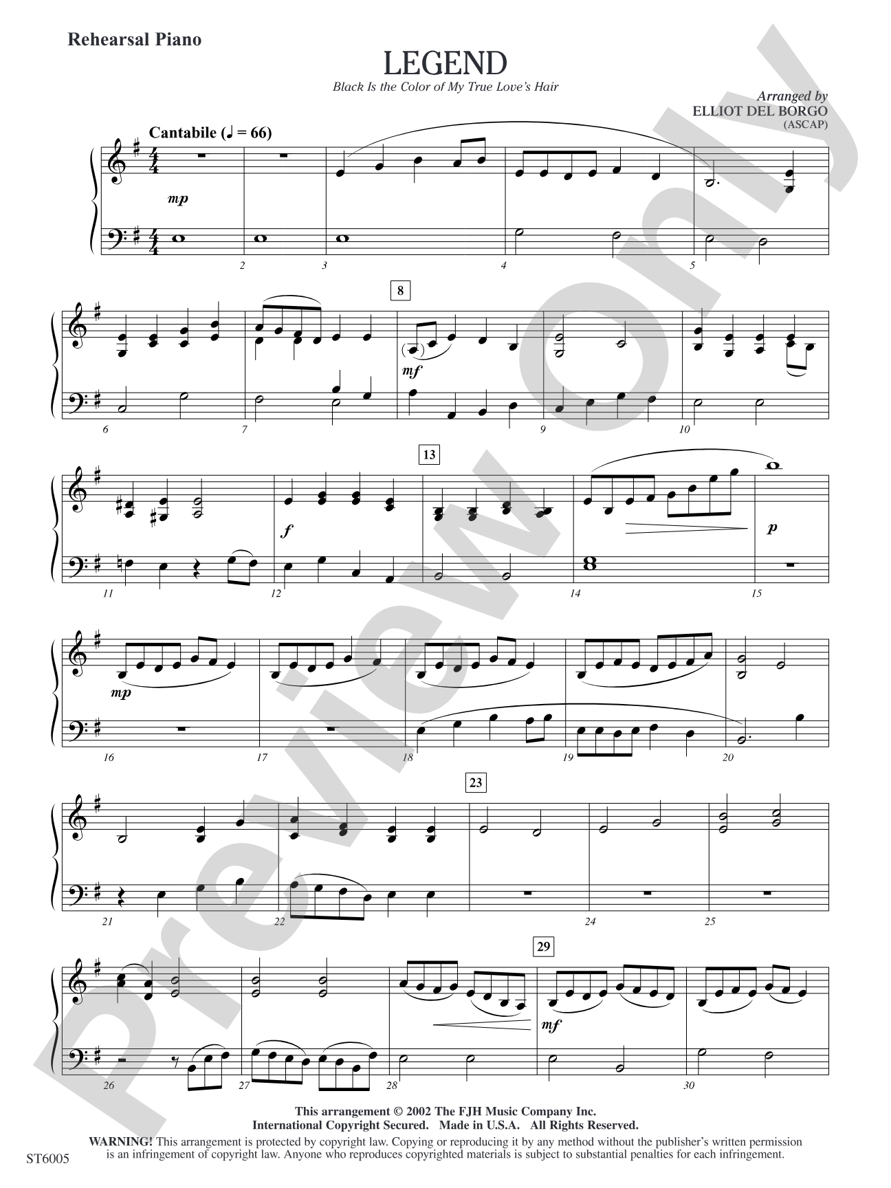 Legend: Rehearsal Piano