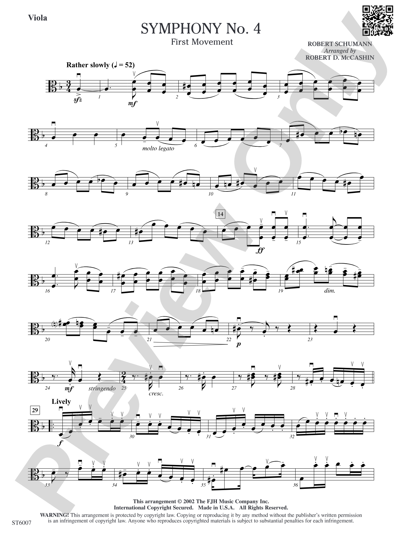 Symphony No. 4 (First Movement): Viola
