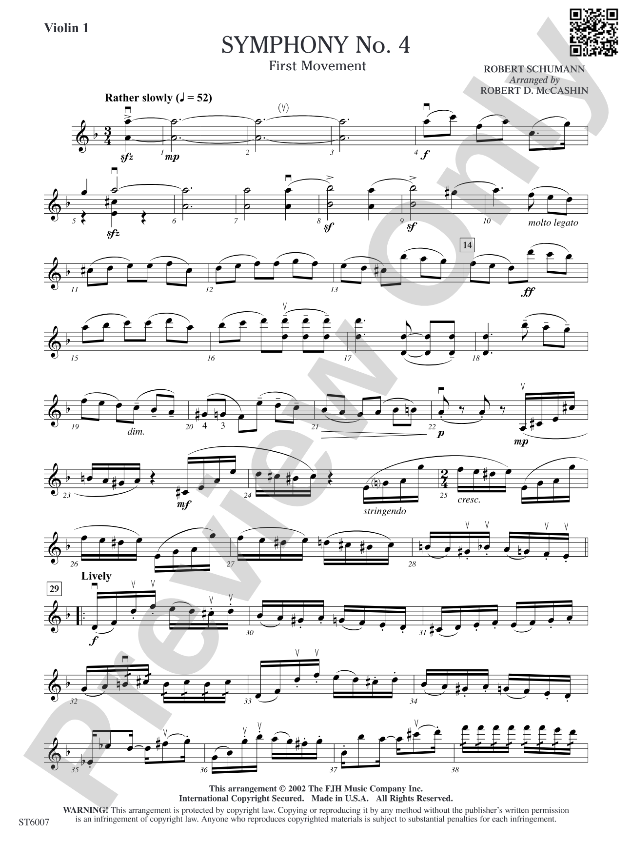 Symphony No. 4 (First Movement): Violin 1