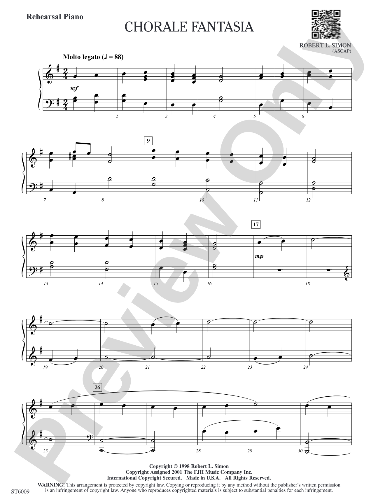 Chorale Fantasia: Rehearsal Piano