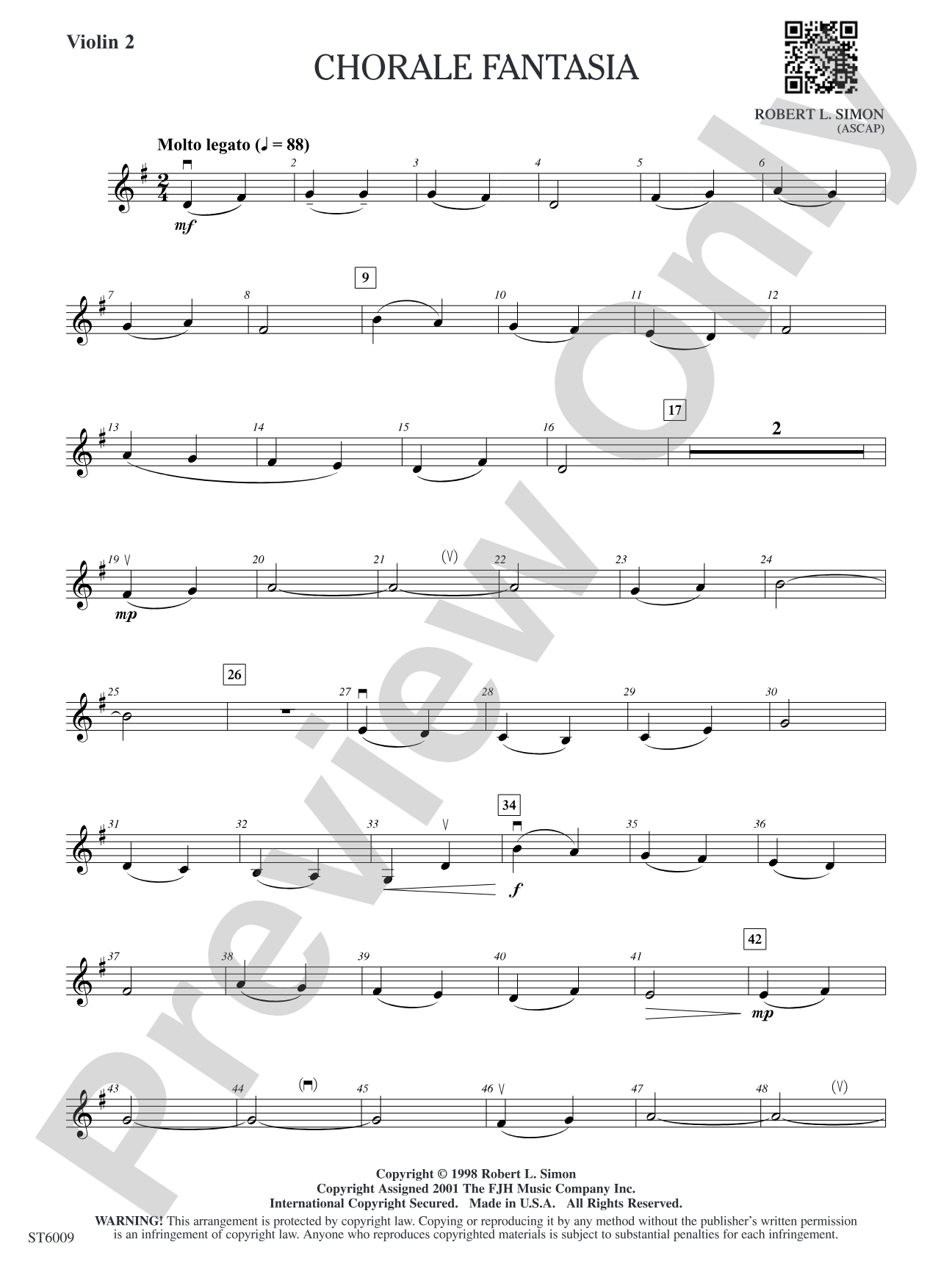 Chorale Fantasia: Violin 2