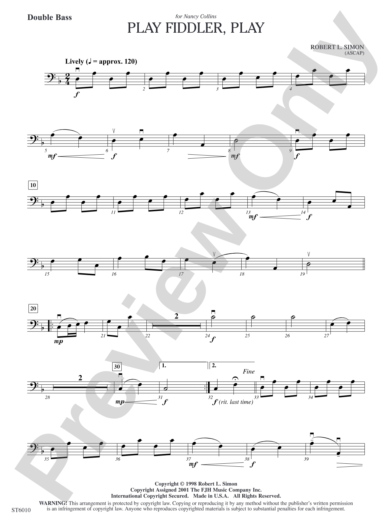 Play Fiddler, Play: Double Bass