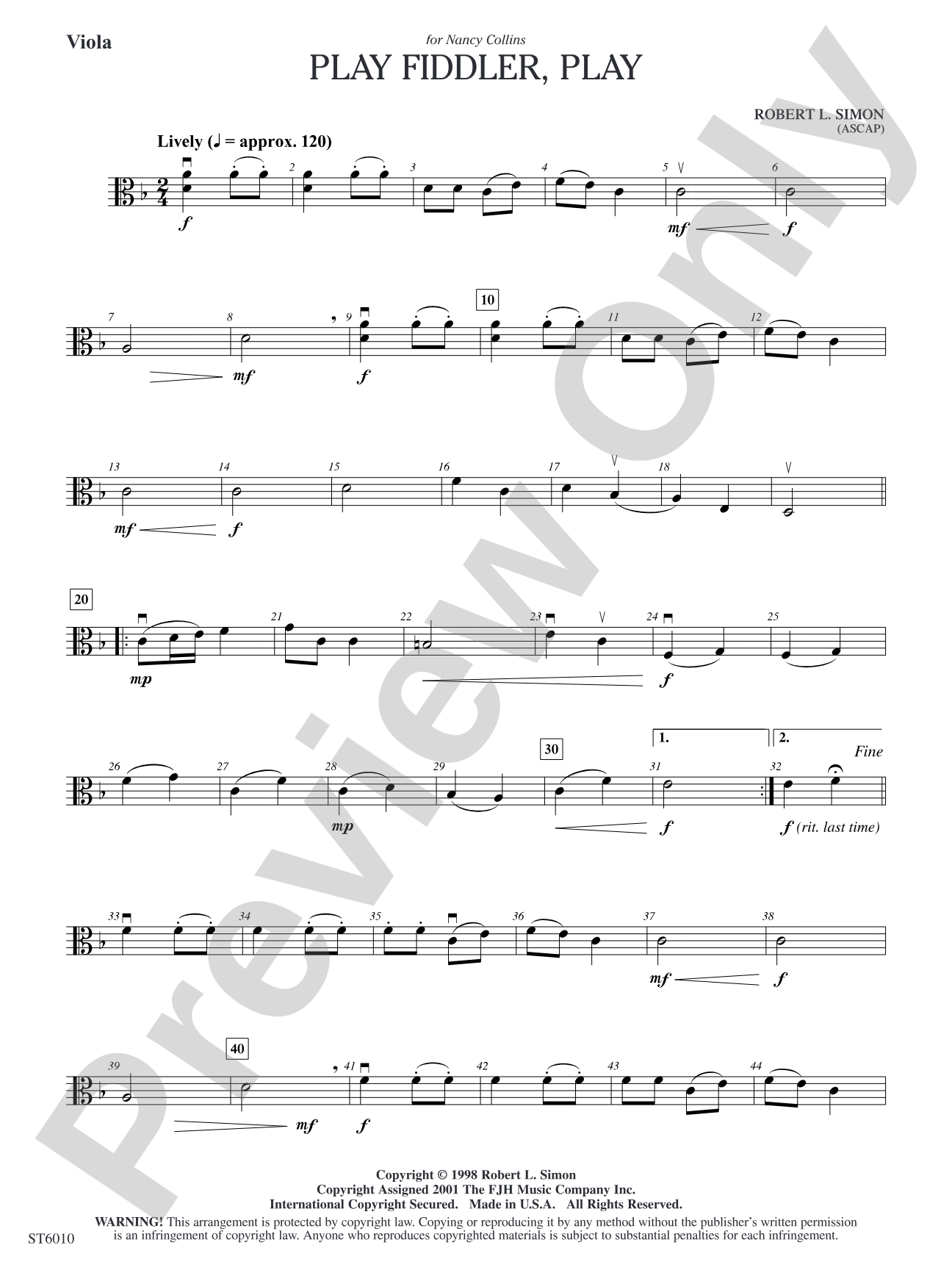 Play Fiddler, Play: Viola