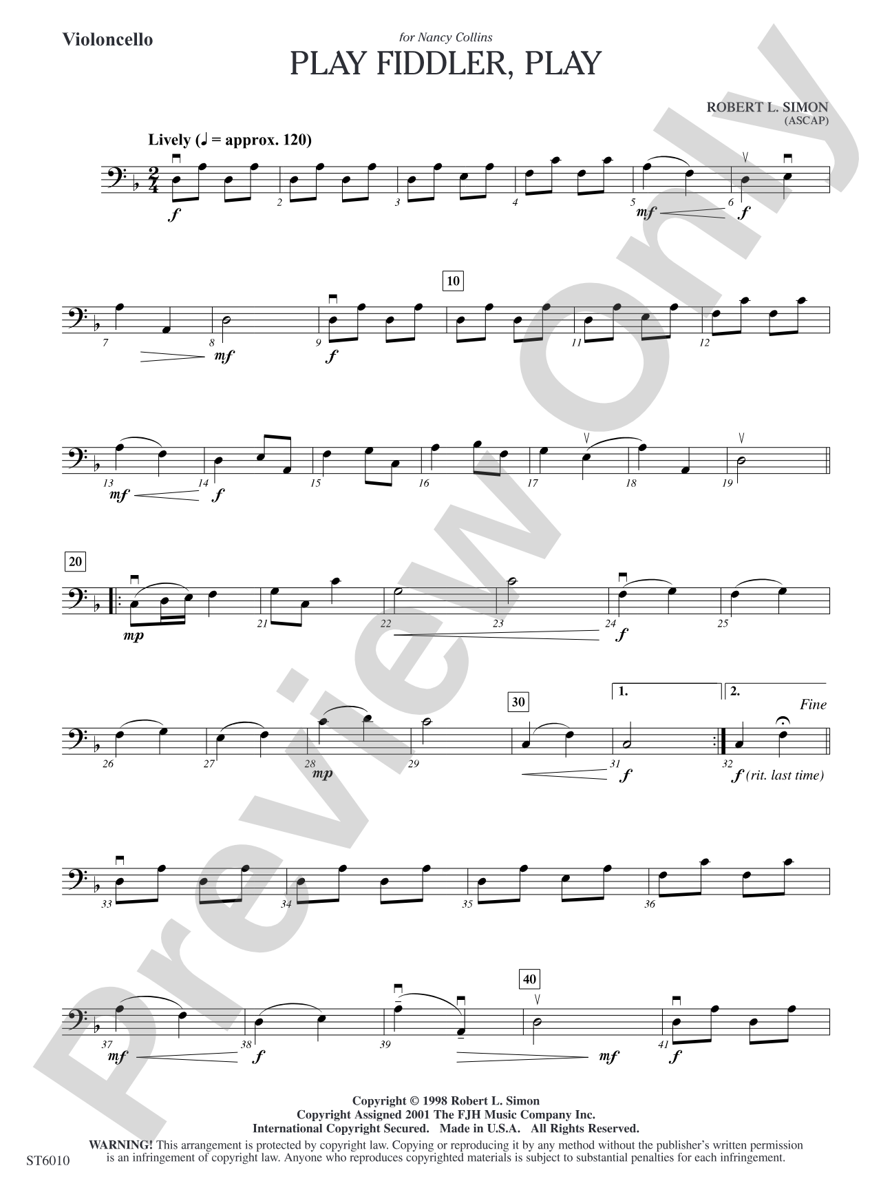 Play Fiddler, Play: Violoncello