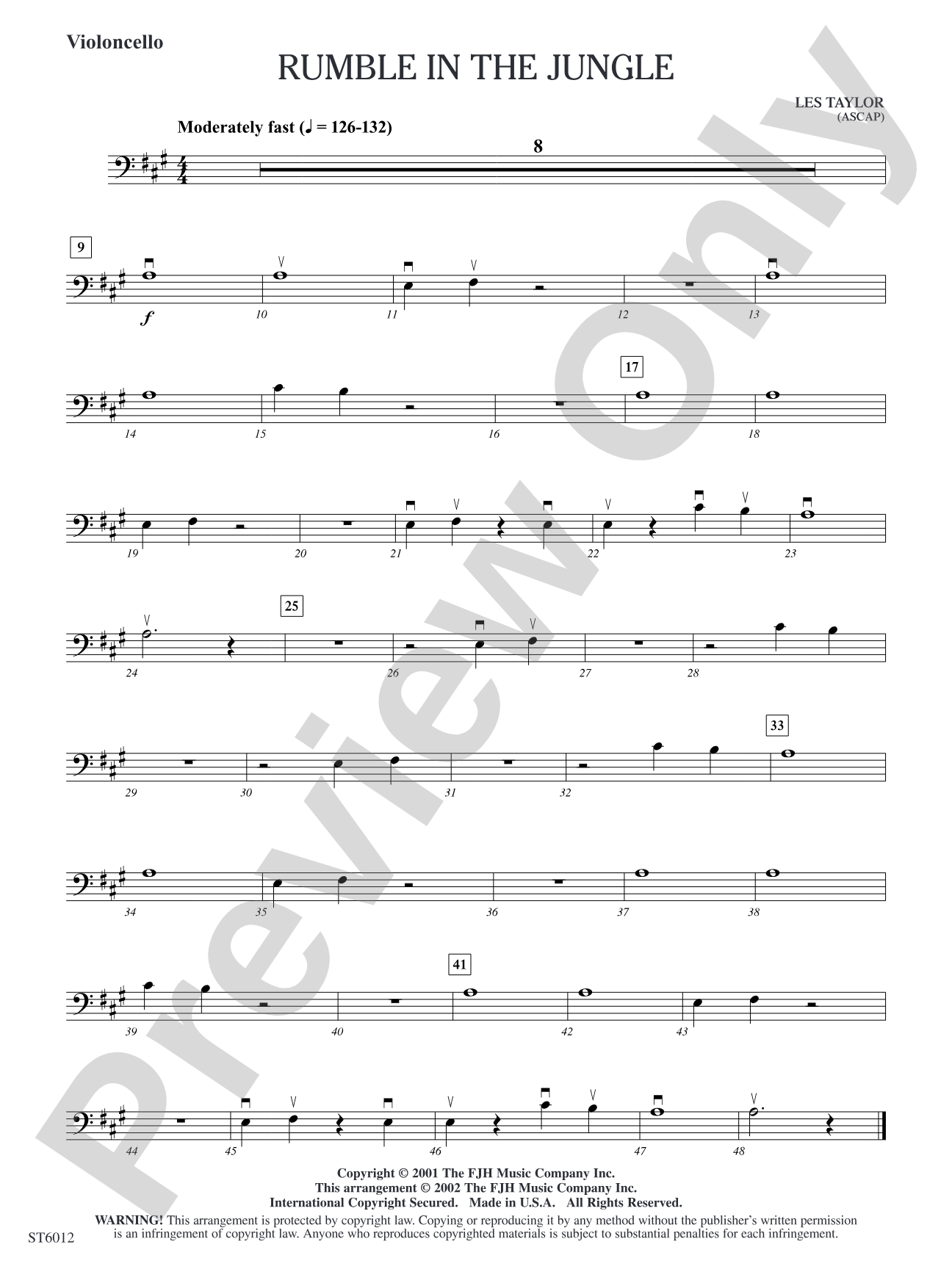 Rumble in the Jungle: Violoncello