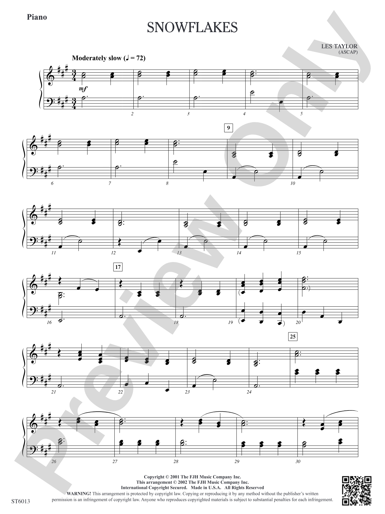Snowflakes: Piano