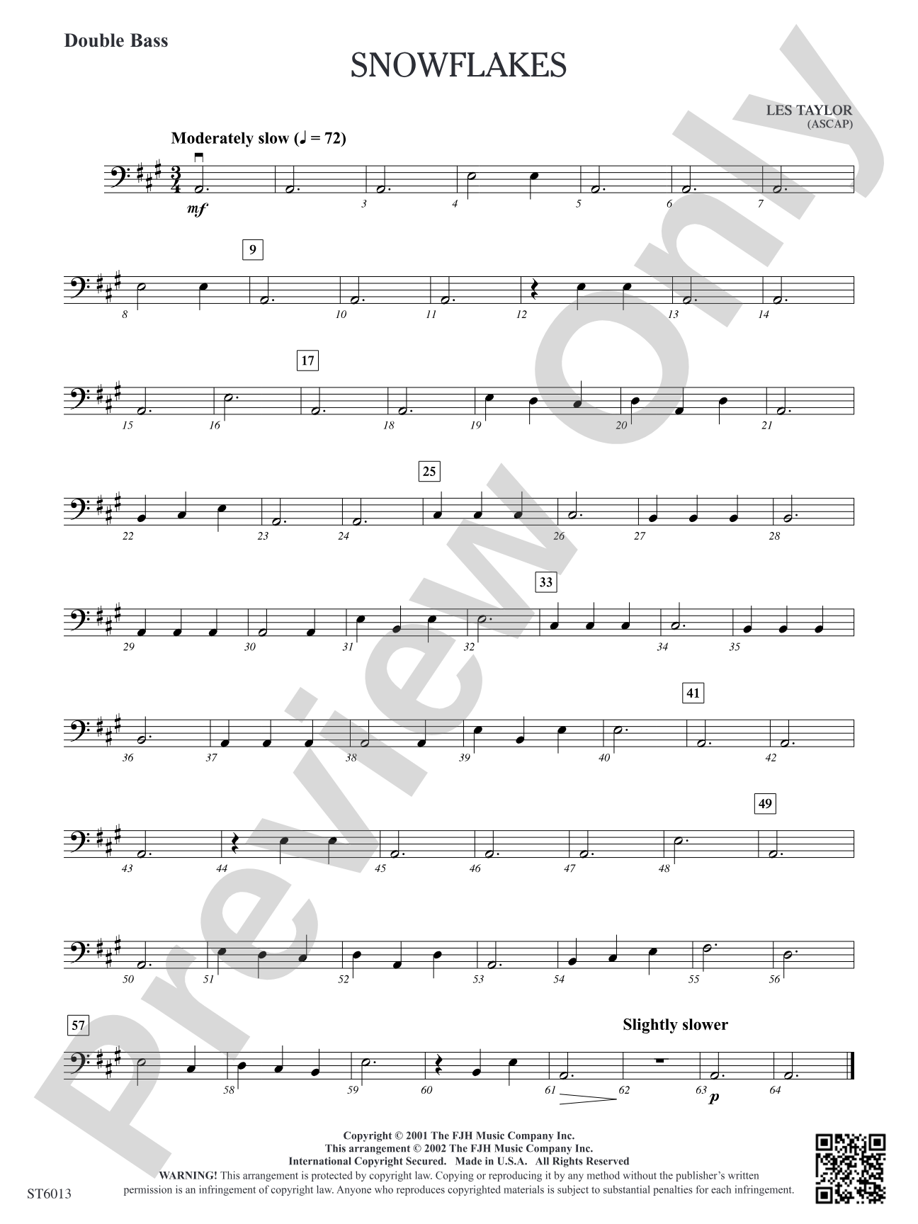 Snowflakes: Double Bass