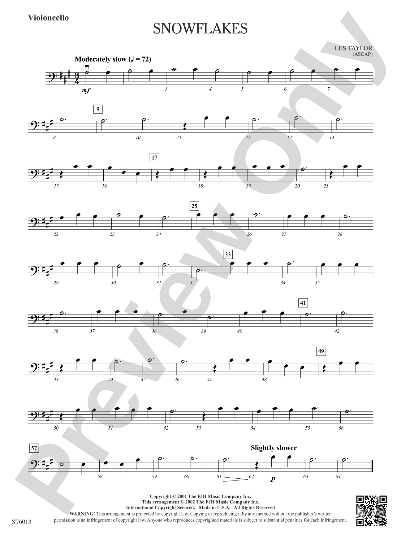 Snowflakes: Violoncello