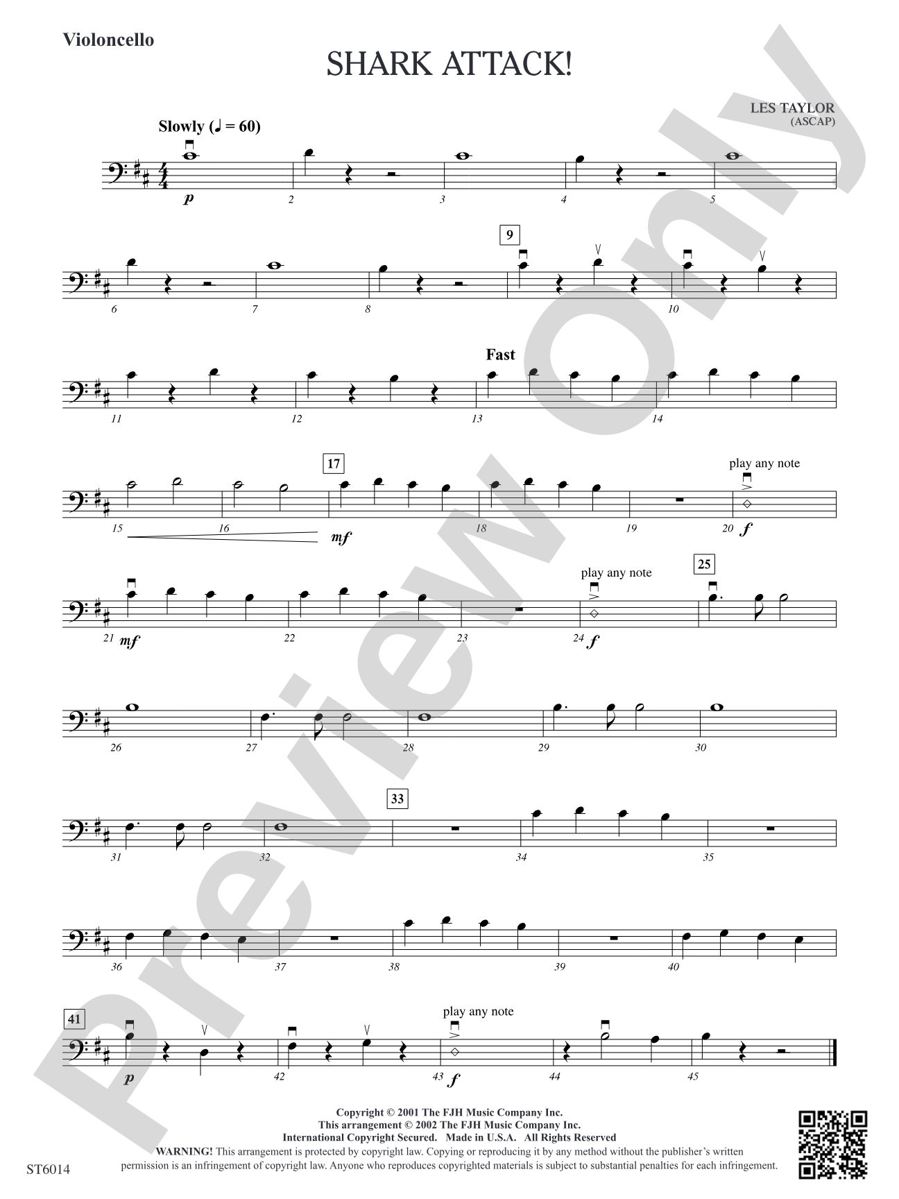 Shark Attack!: Violoncello