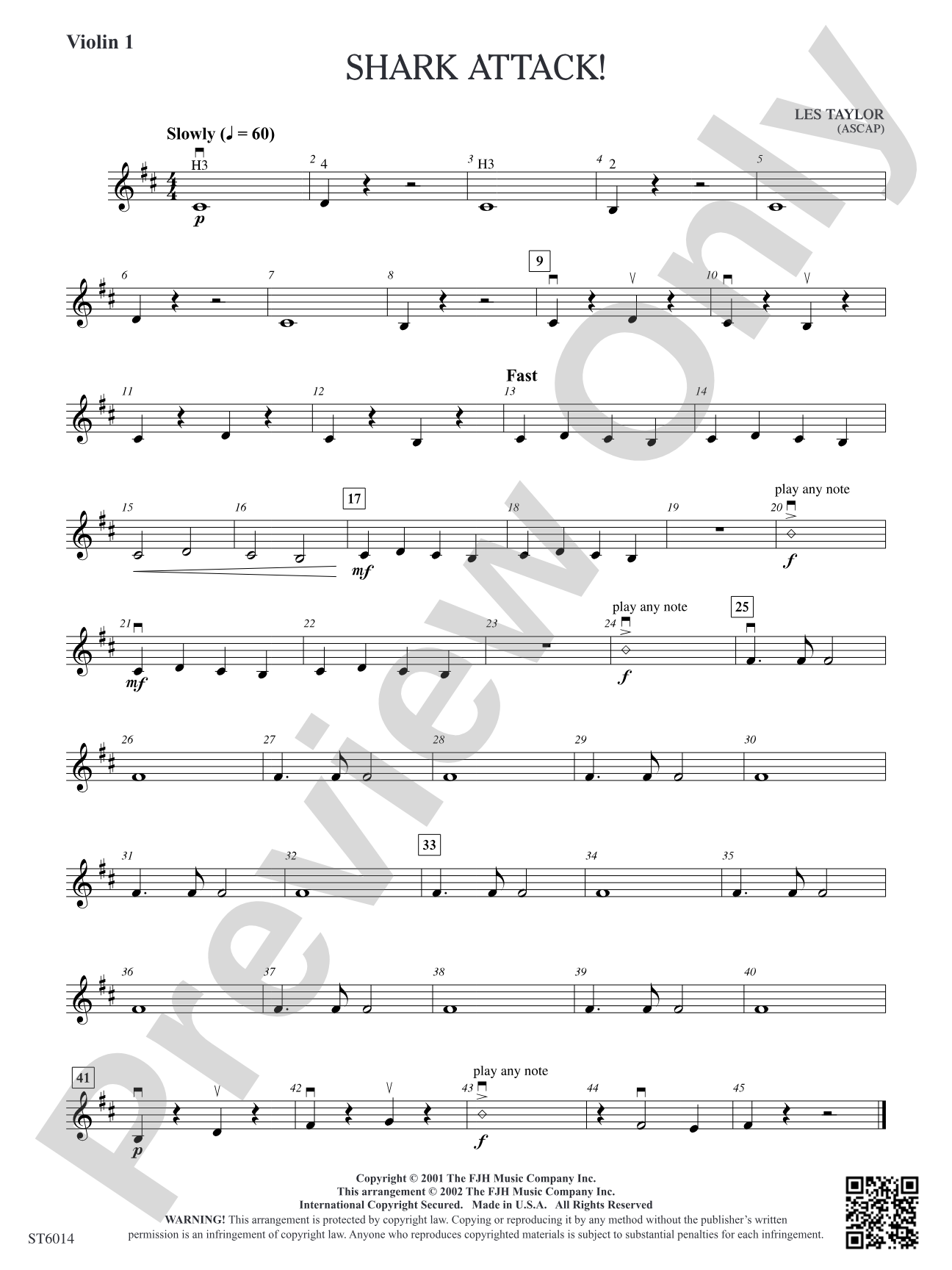 Shark Attack!: Violin 1