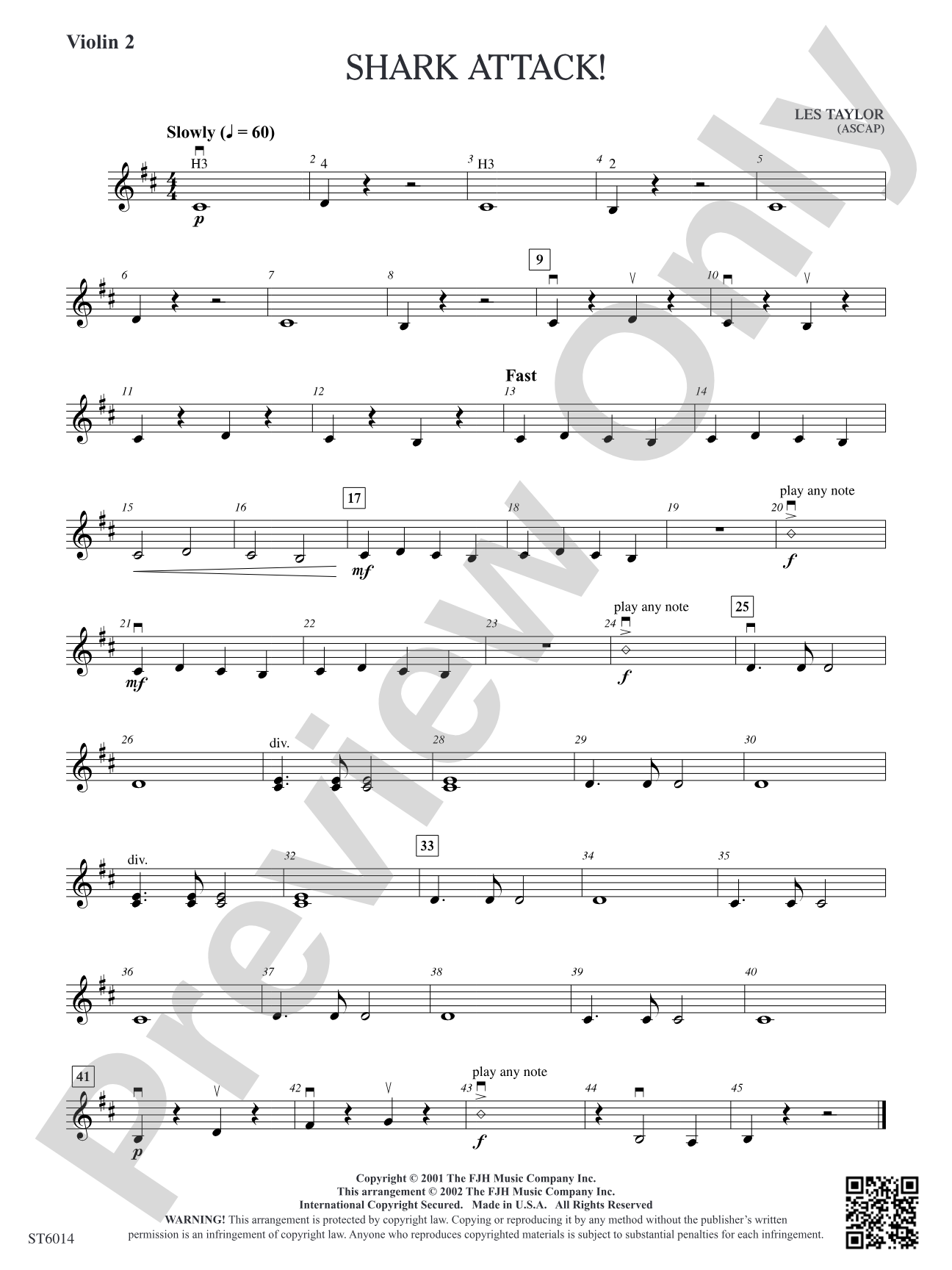 Shark Attack!: Violin 2