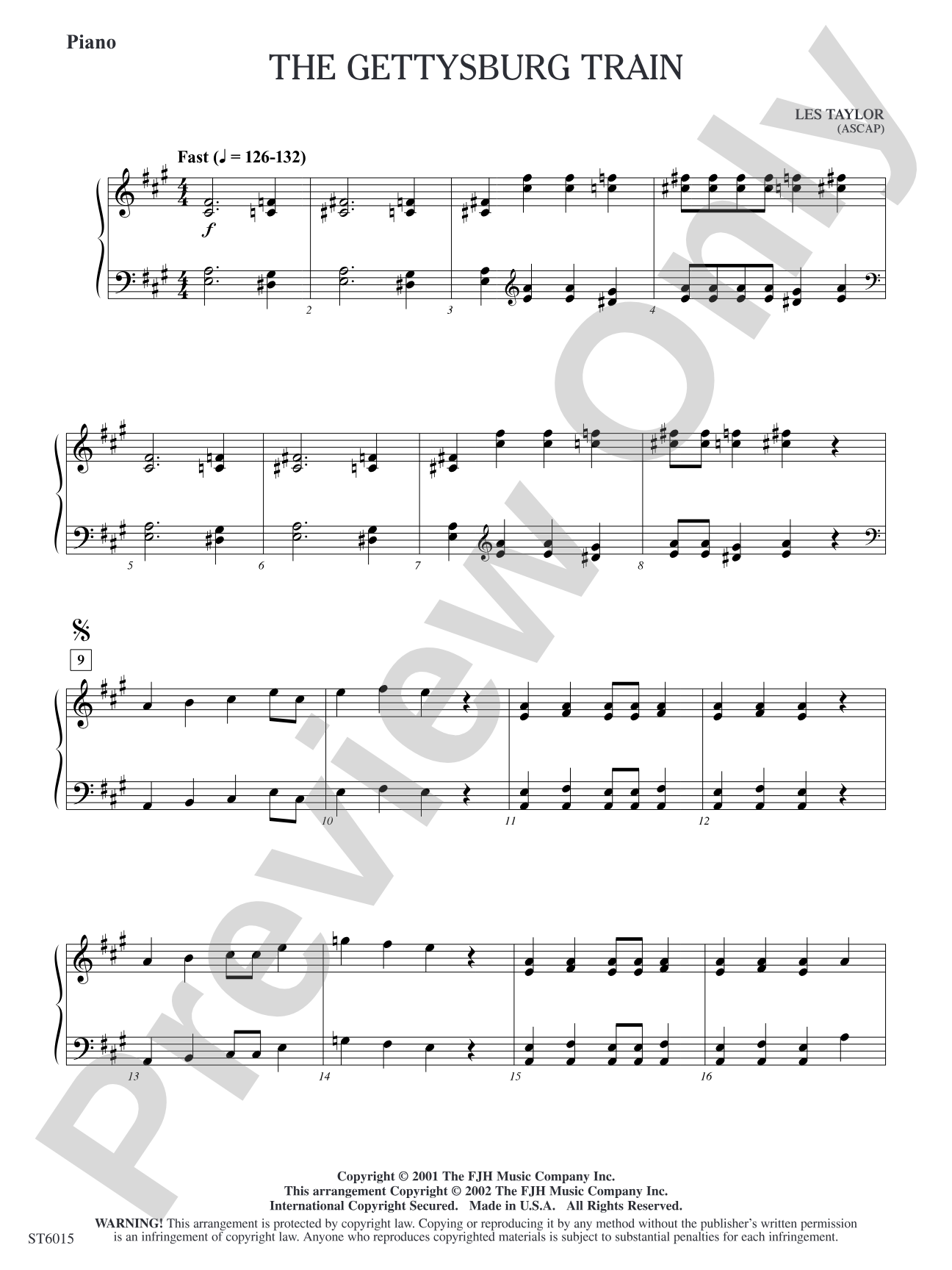 The Gettysburg Train: Piano