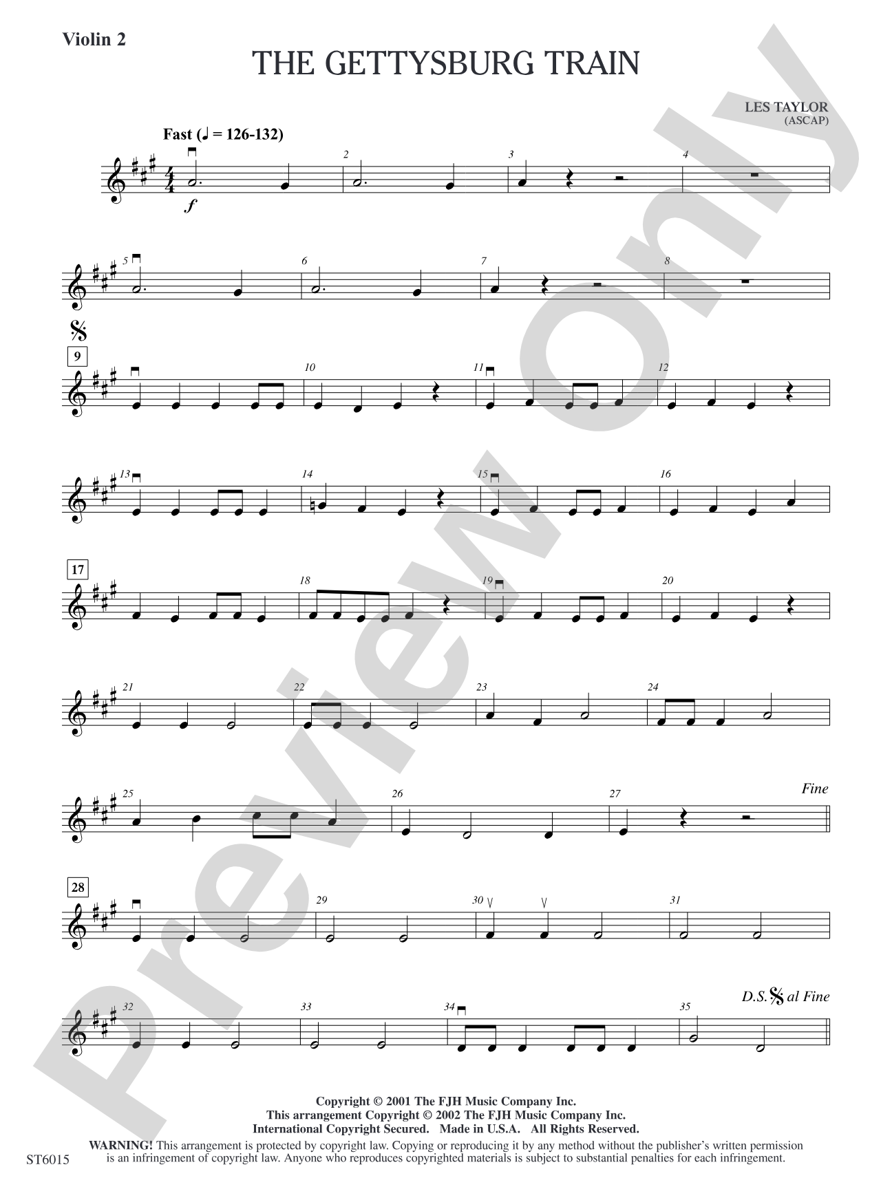The Gettysburg Train: Violin 2