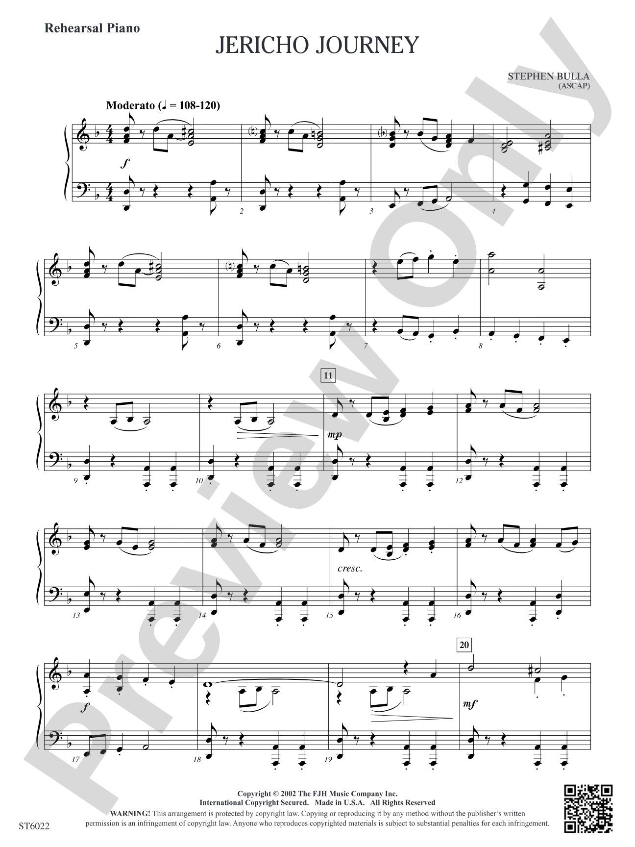 Jericho Journey: Rehearsal Piano
