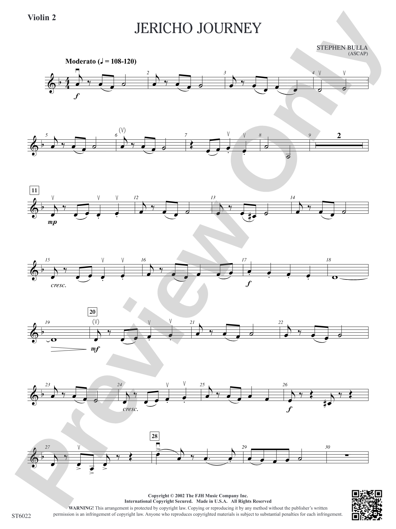 Jericho Journey: Violin 2