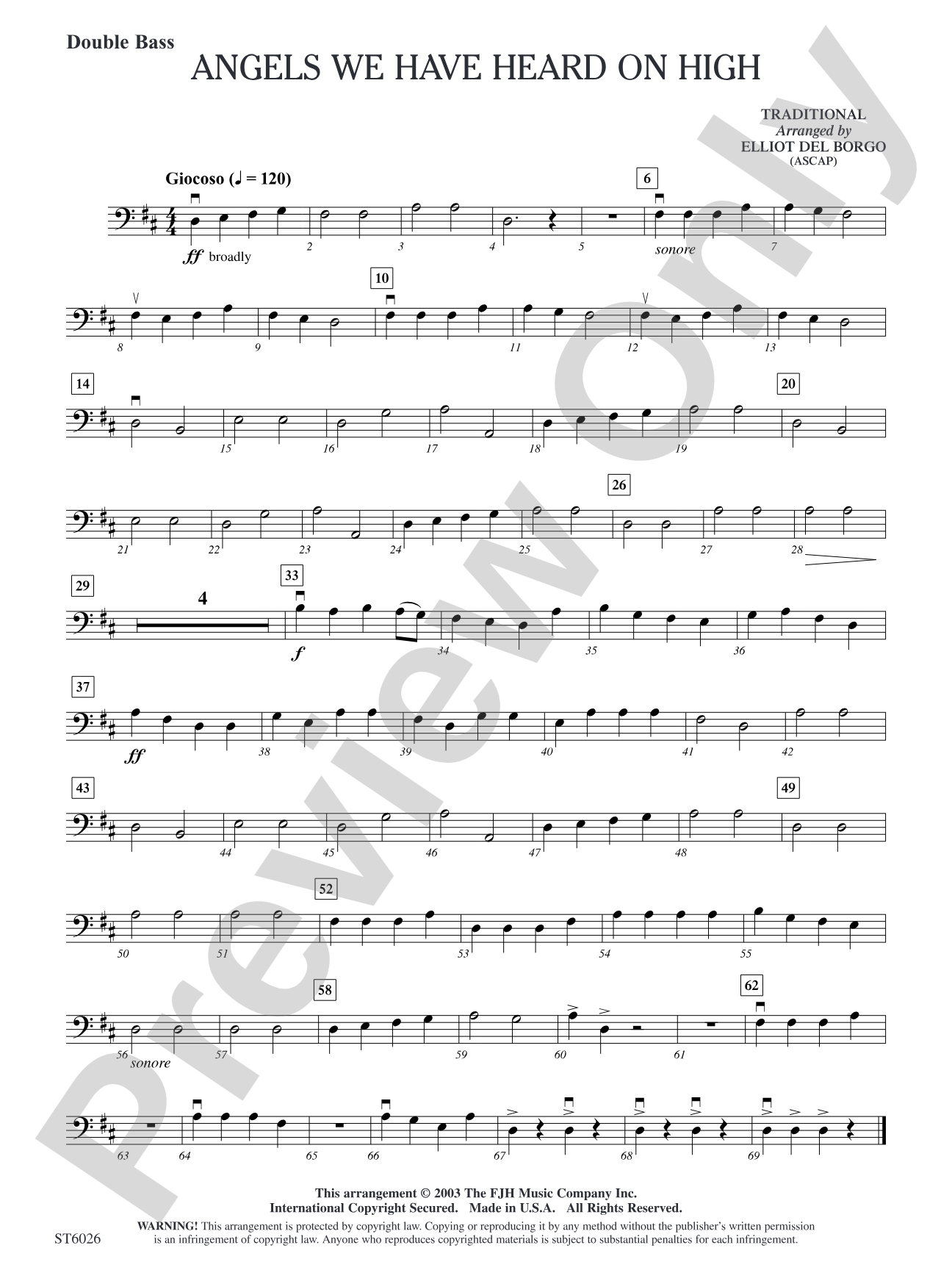 Angels We Have Heard on High: Double Bass