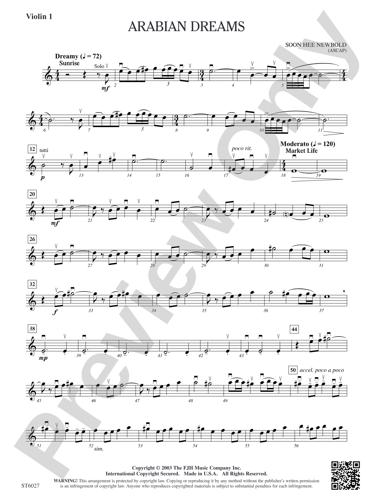 Arabian Dreams: Violin 1