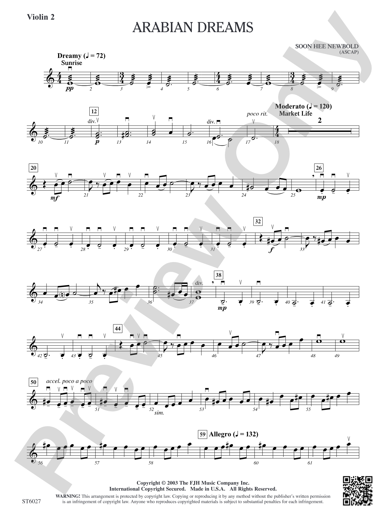 Arabian Dreams: Violin 2