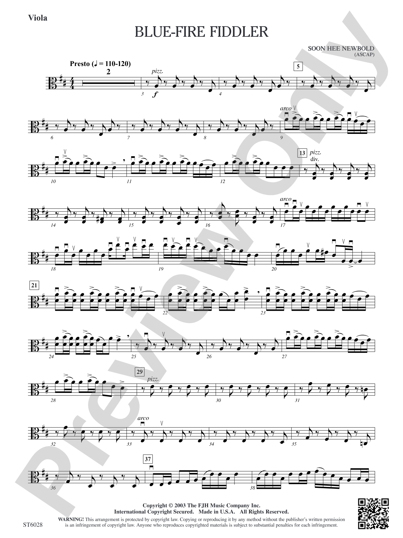 Blue-Fire Fiddler: Viola