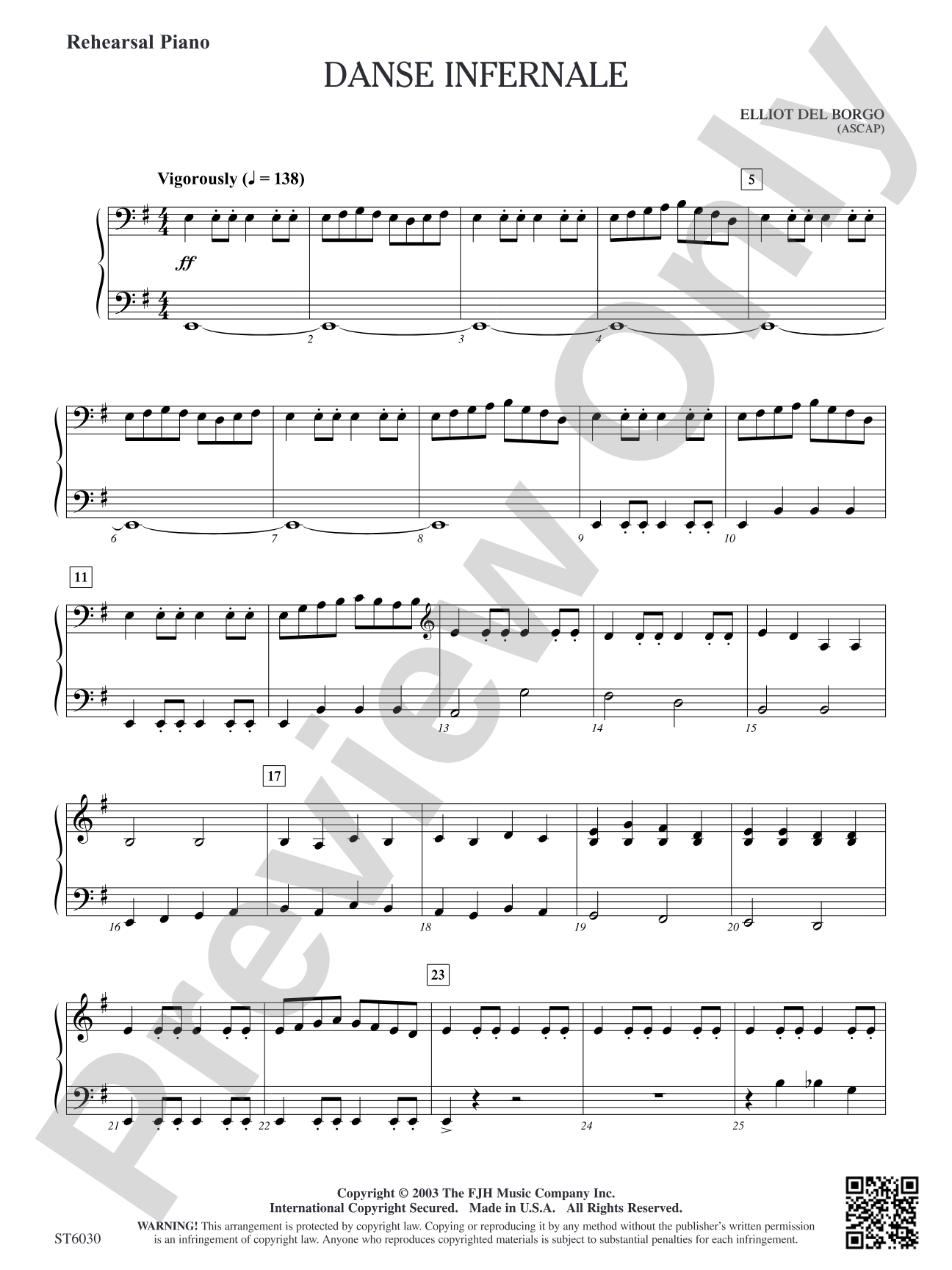 Danse Infernale: Rehearsal Piano