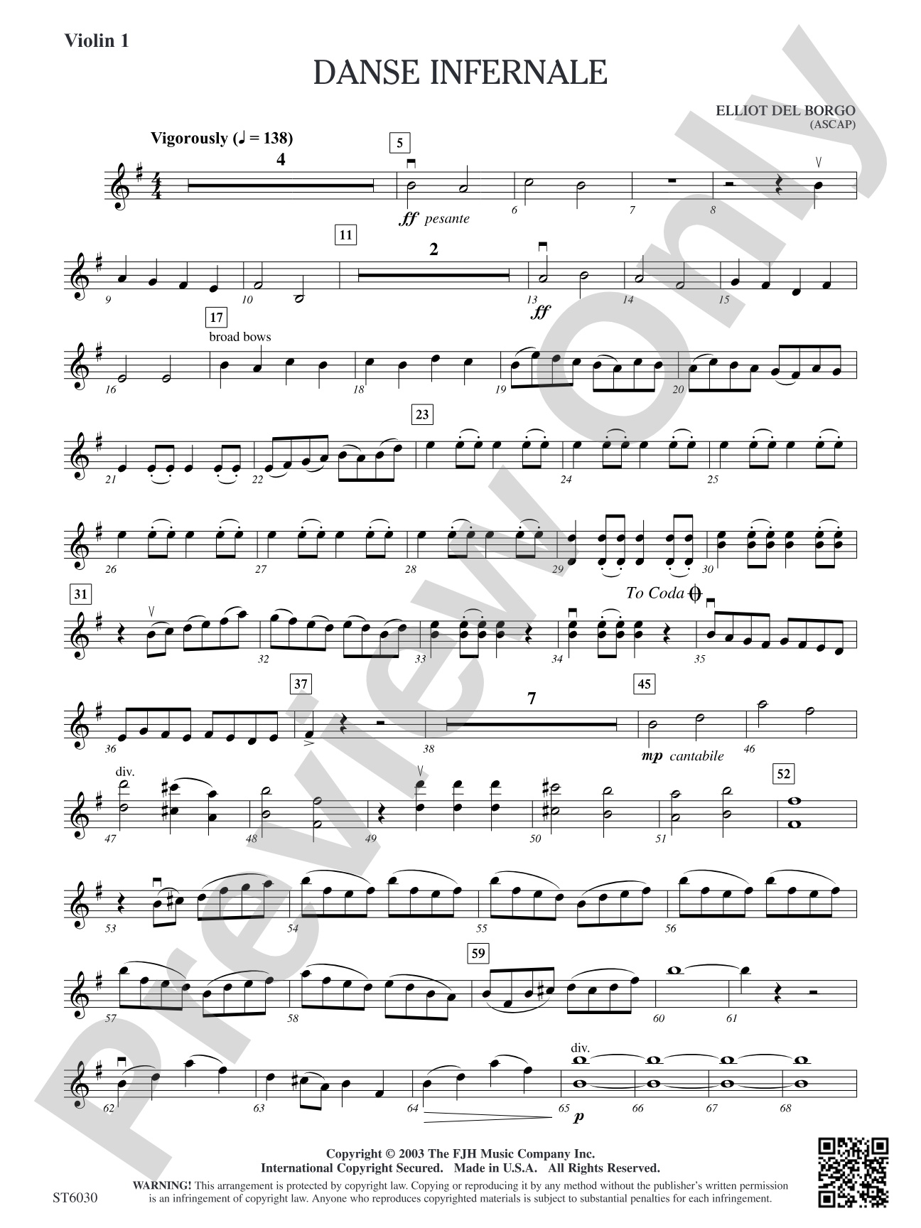 Danse Infernale: Violin 1