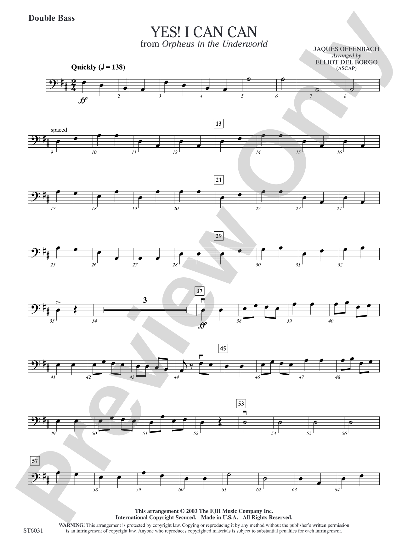 Yes! I Can Can: Double Bass
