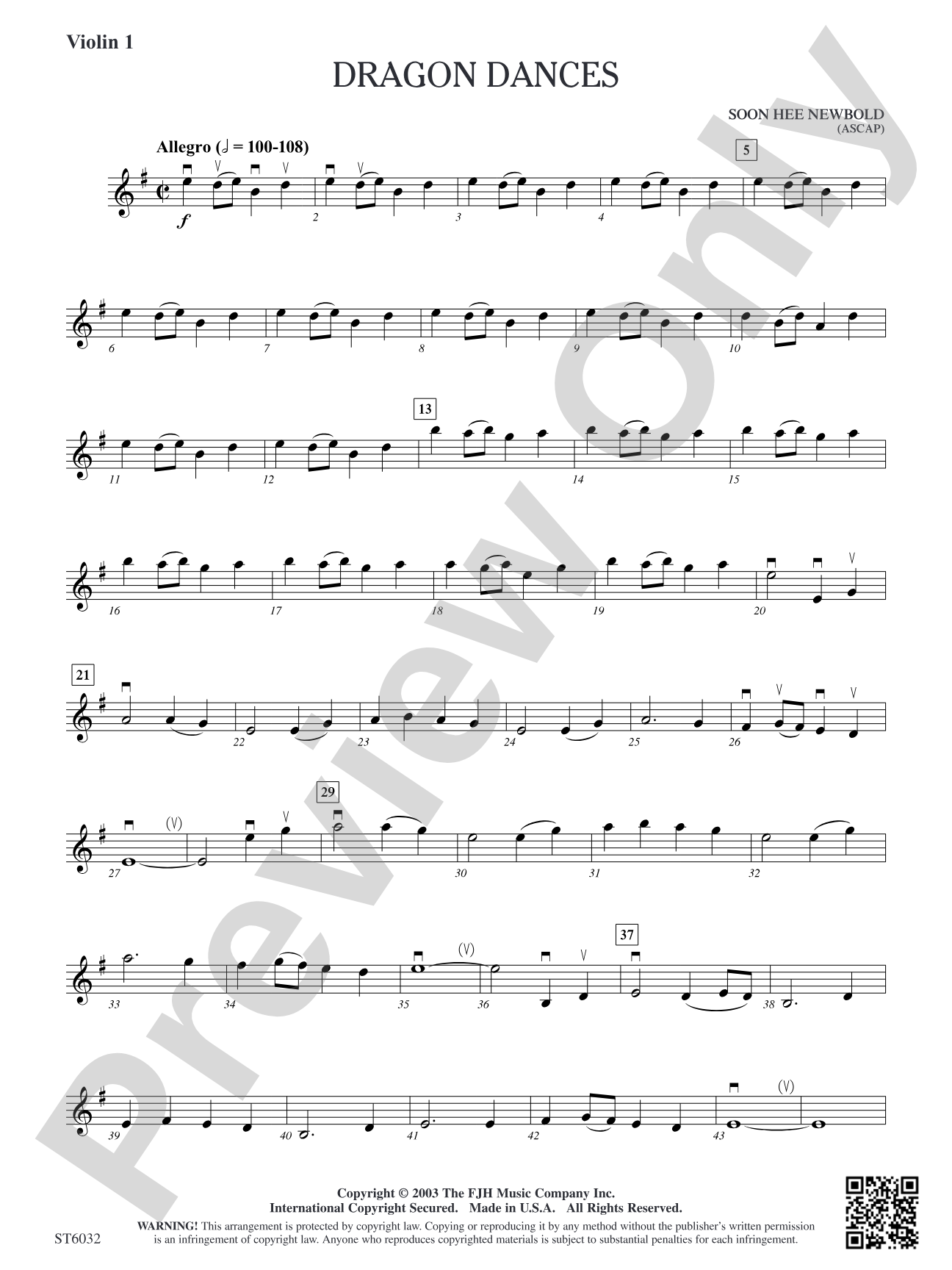 Dragon Dances: Violin 1
