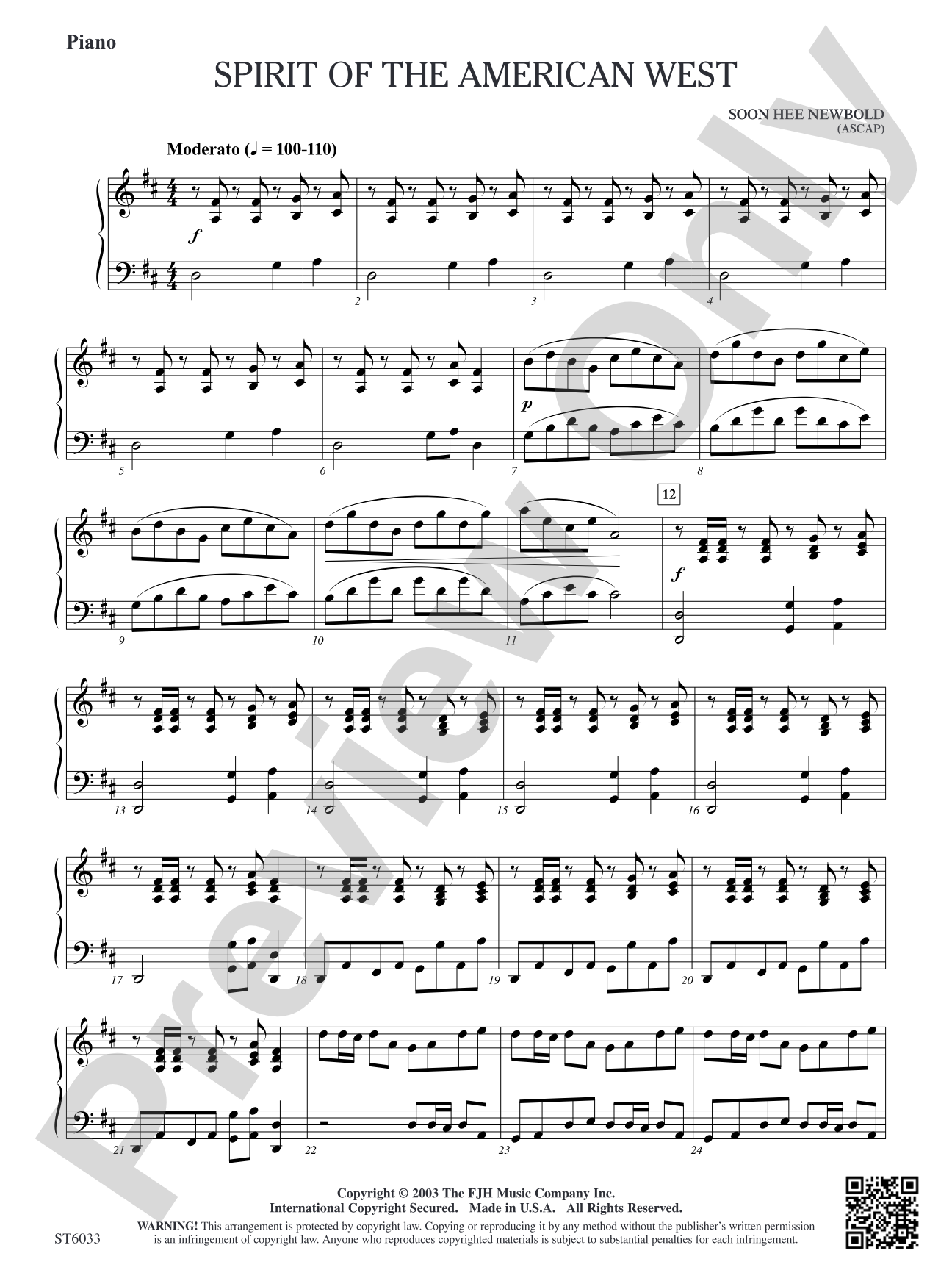 Spirit of the American West: Piano