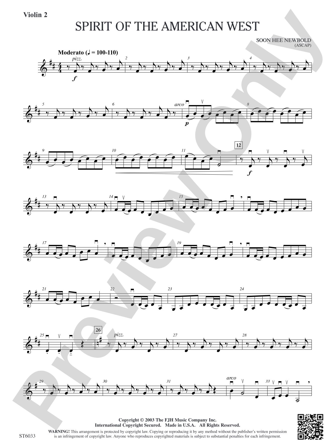 Spirit of the American West: Violin 2