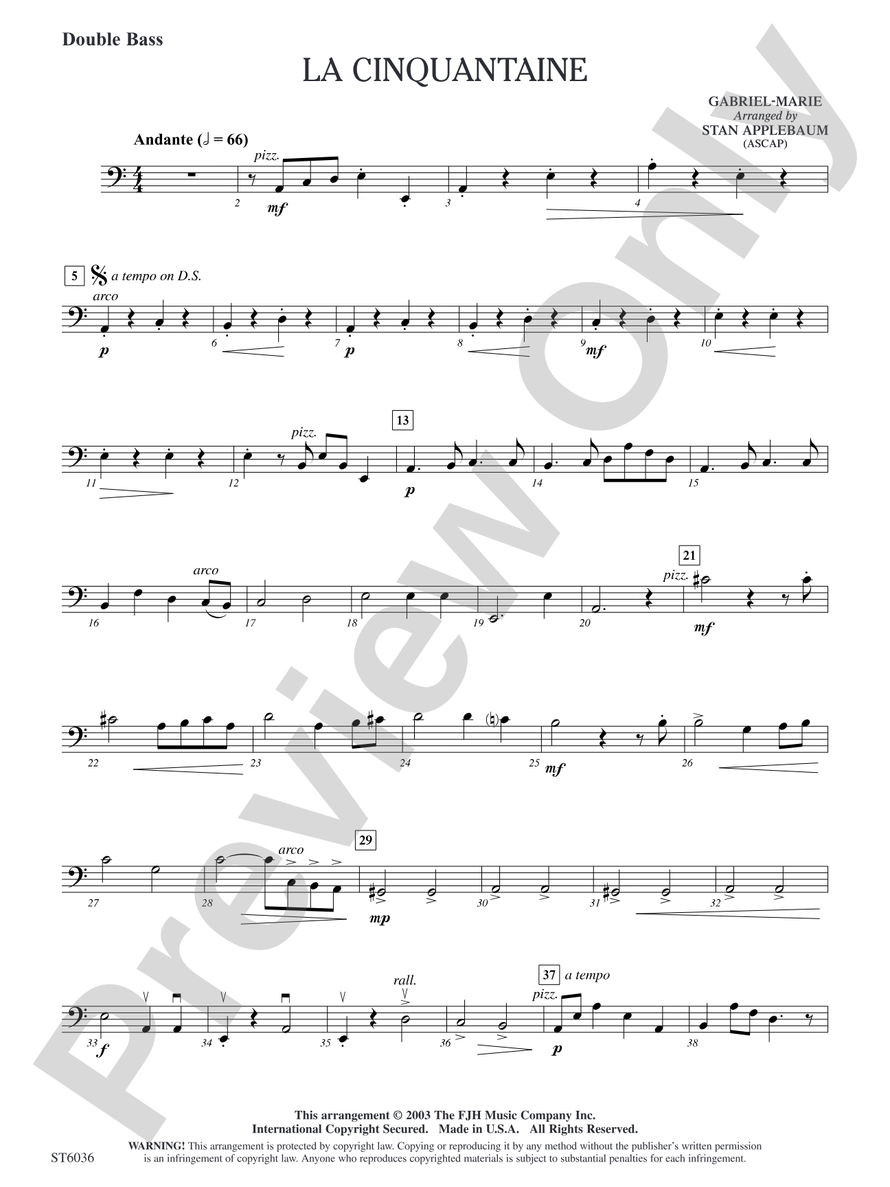 La Cinquantaine: Double Bass