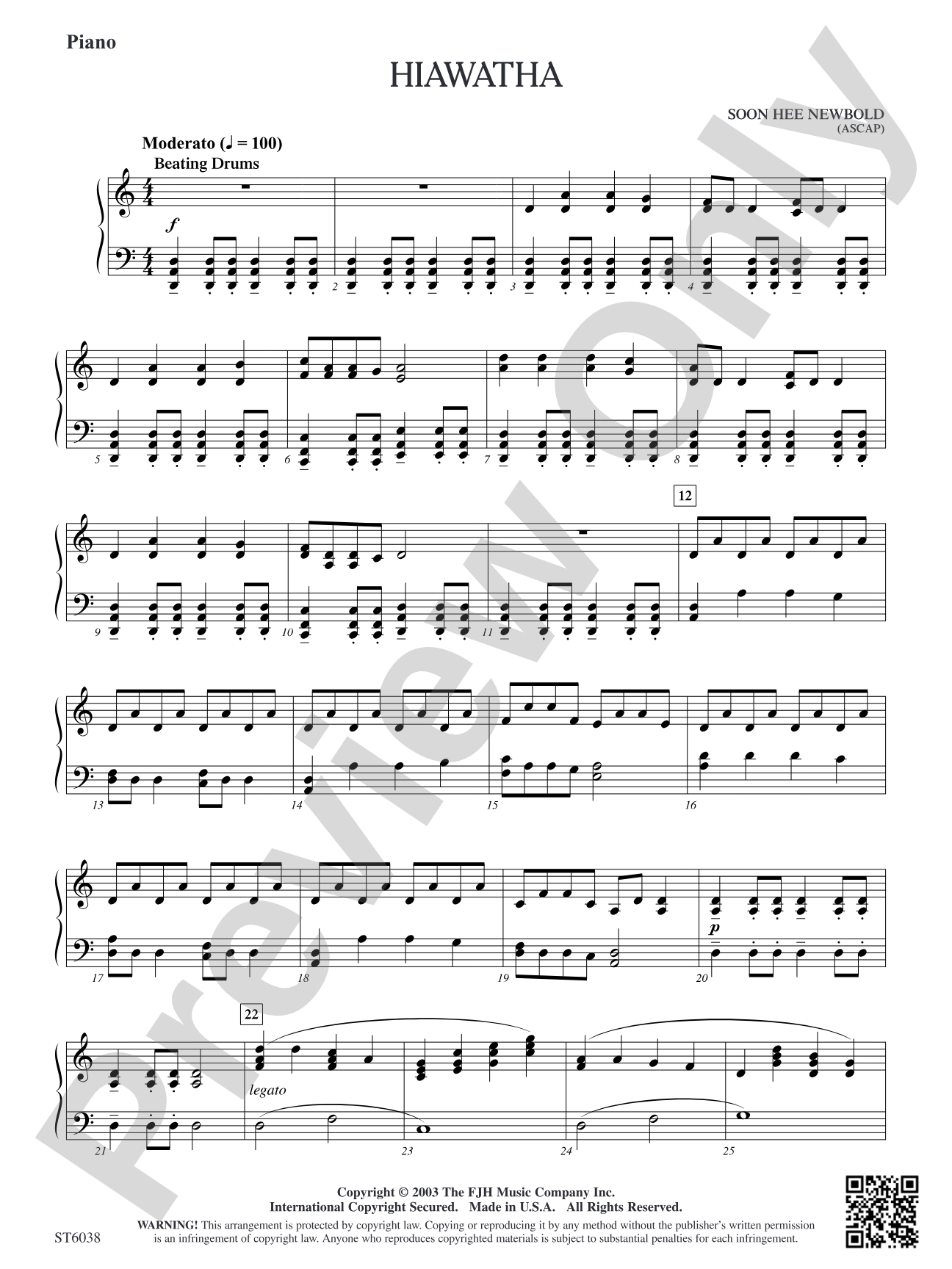 Hiawatha: Piano