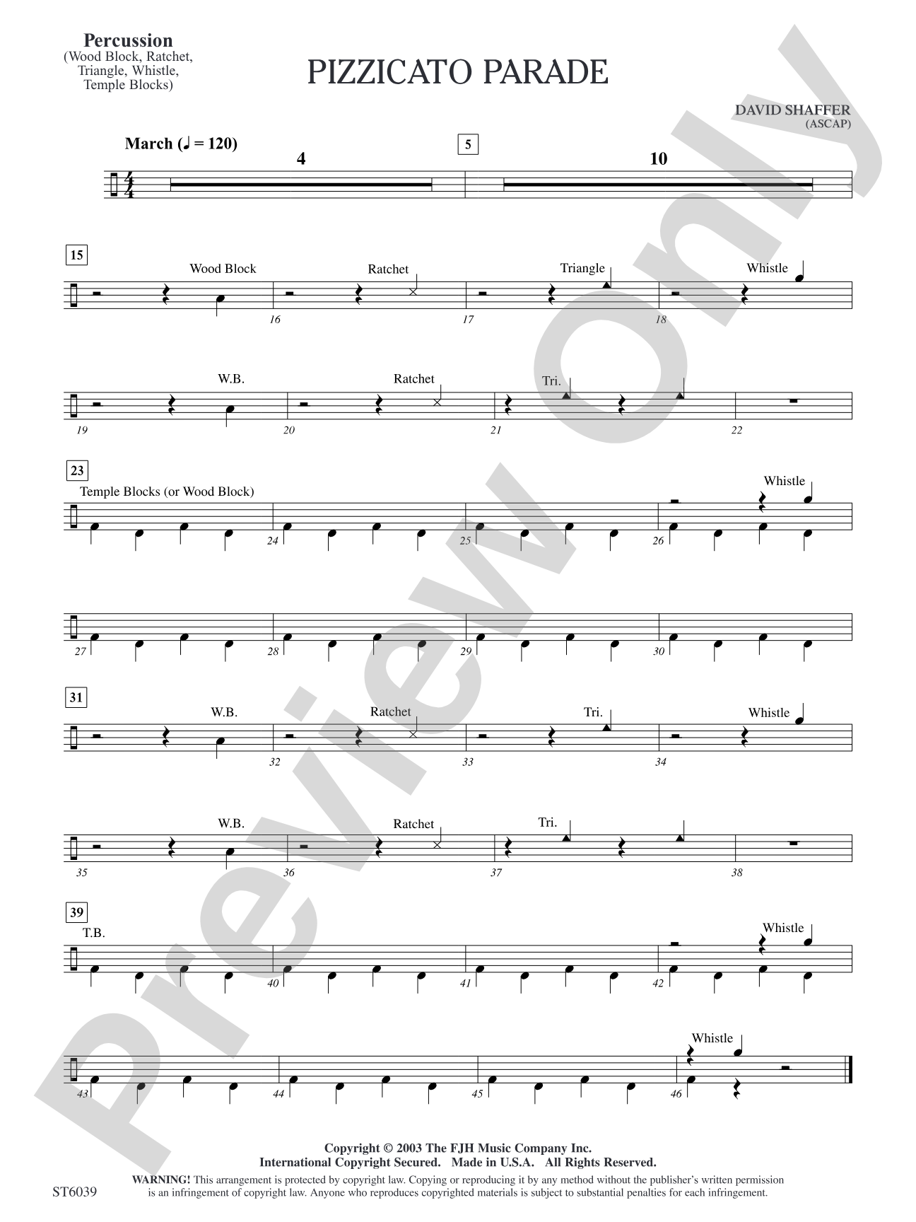 Pizzicato Parade: Percussion