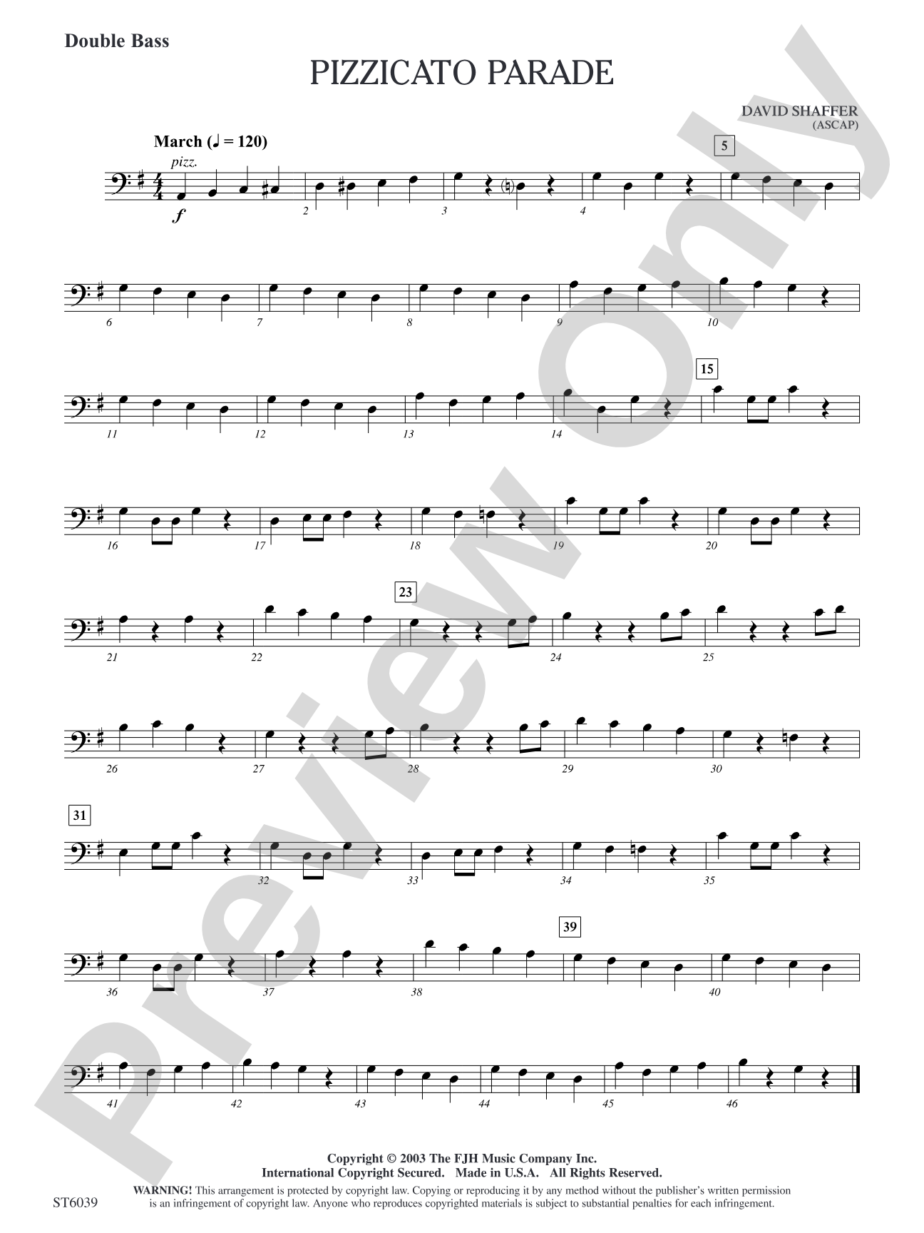 Pizzicato Parade: Double Bass