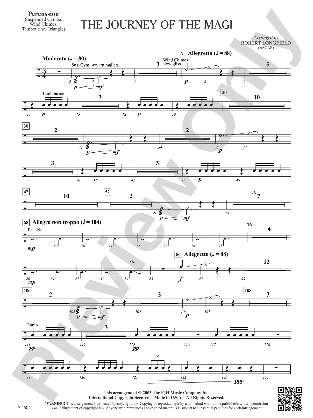The Journey of the Magi: Percussion