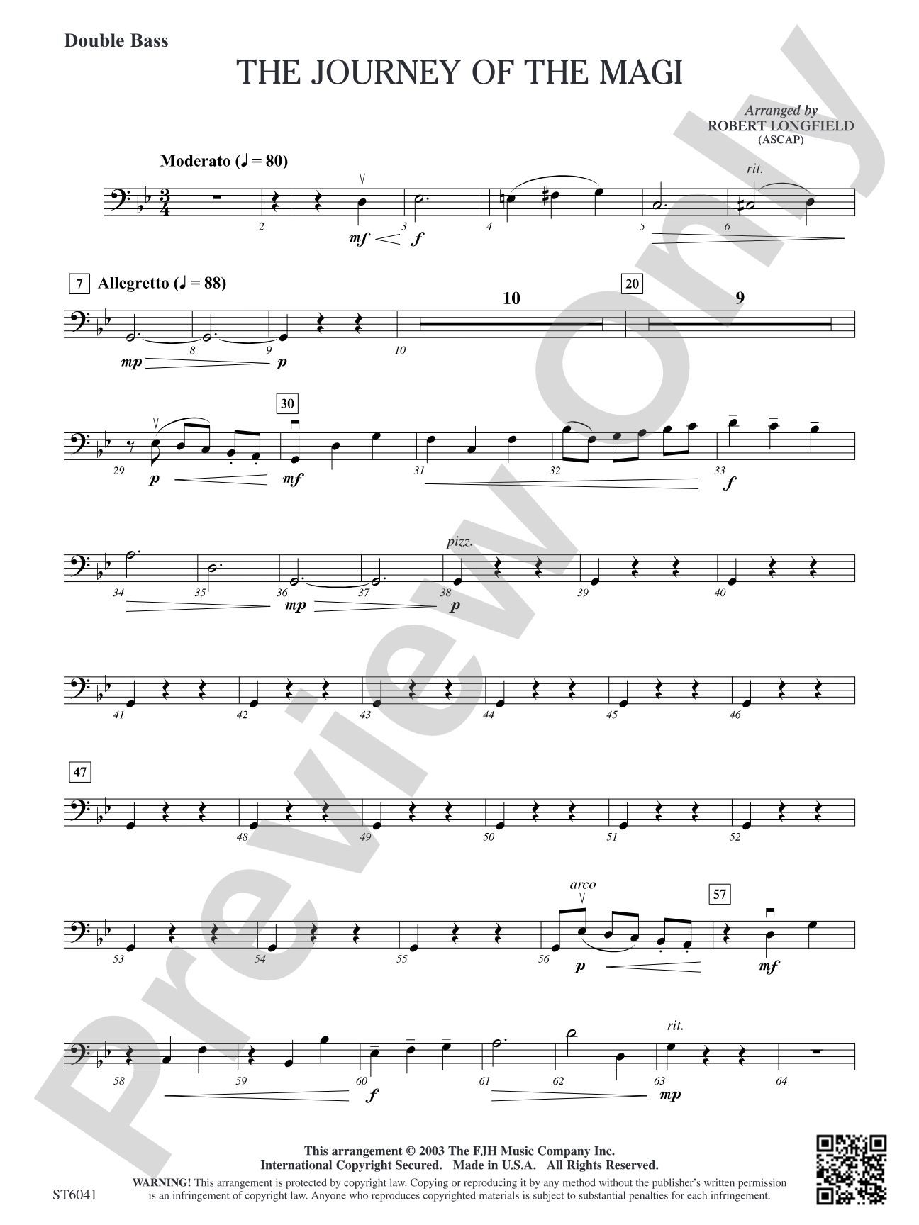 The Journey of the Magi: Double Bass