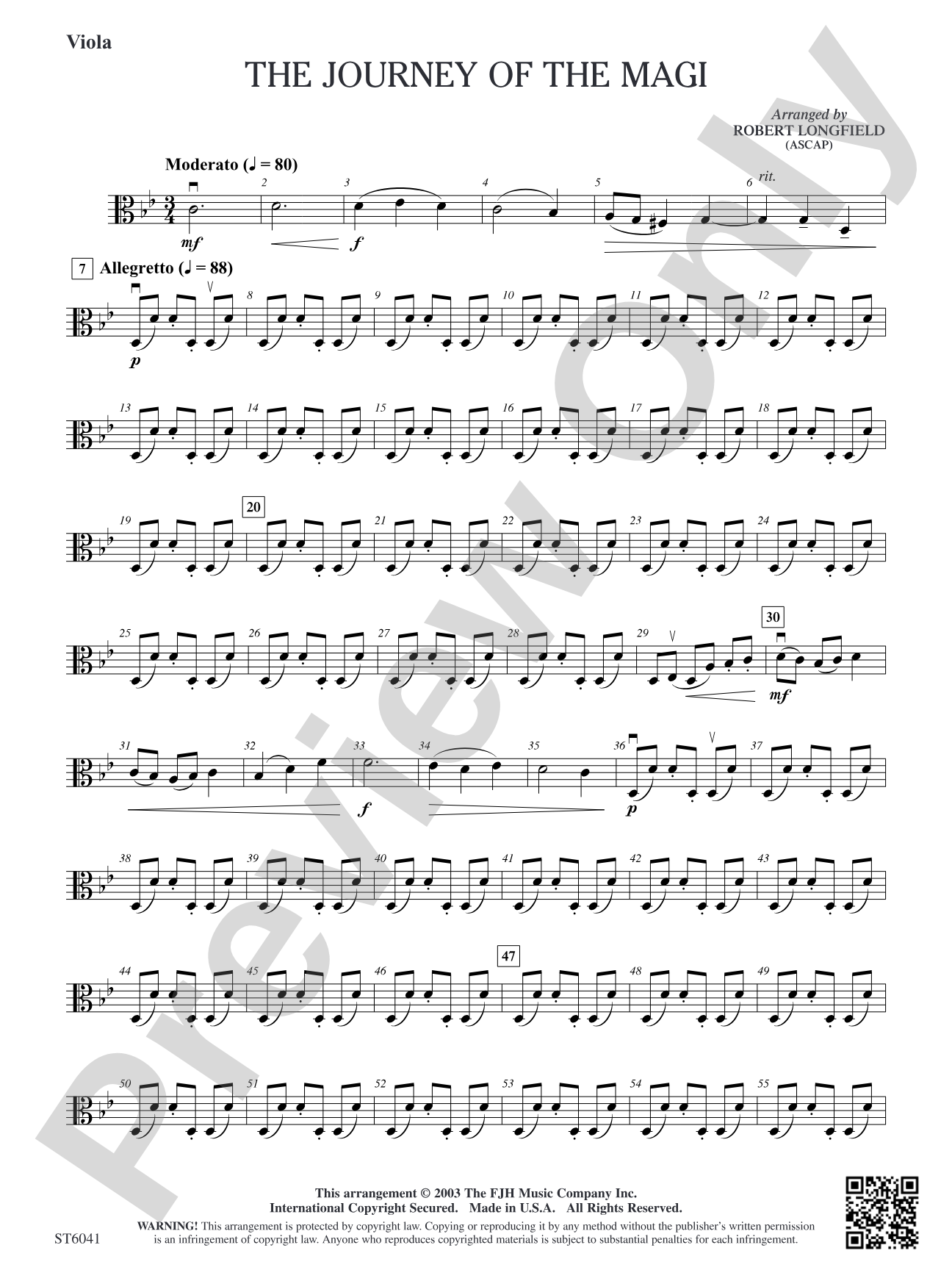 The Journey of the Magi: Viola