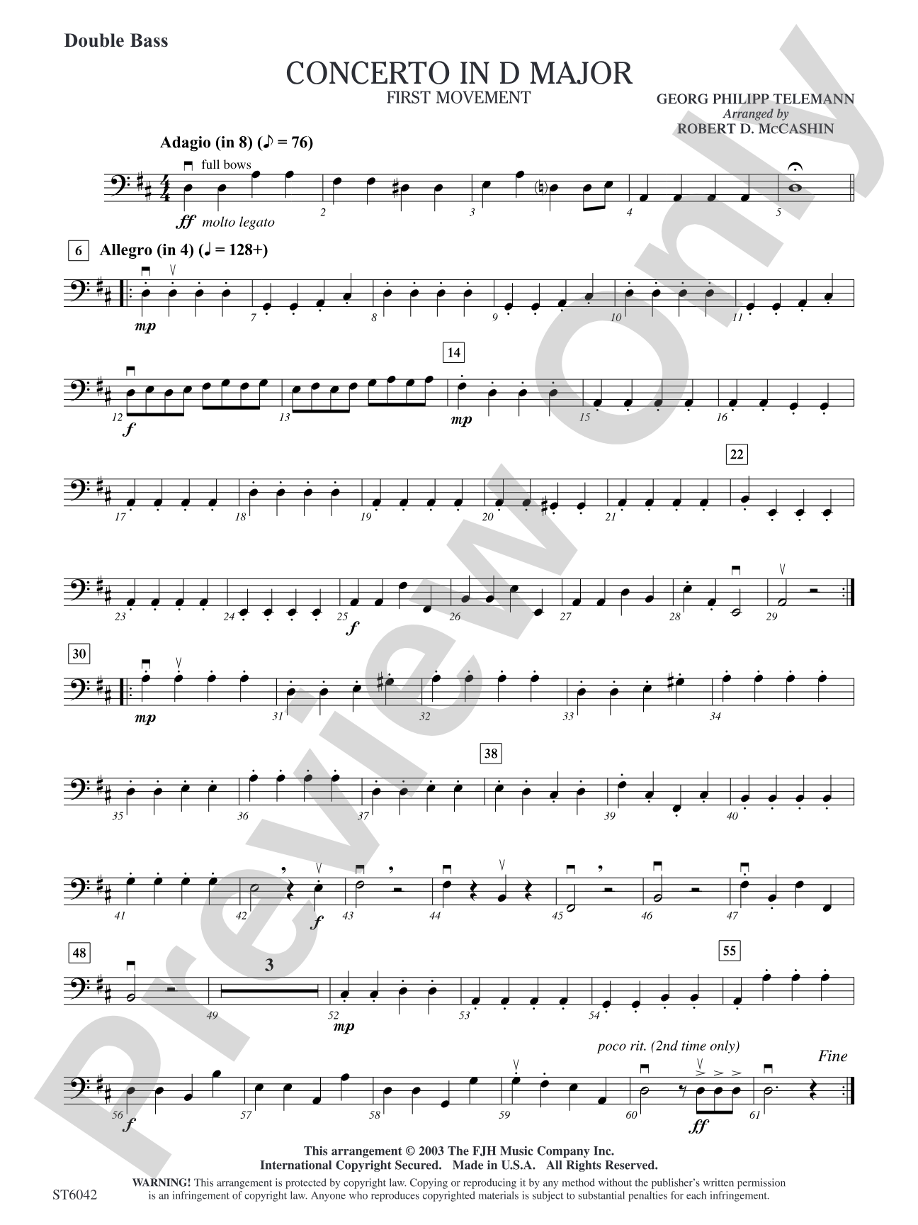 Concerto in D Major (First Movement): Double Bass