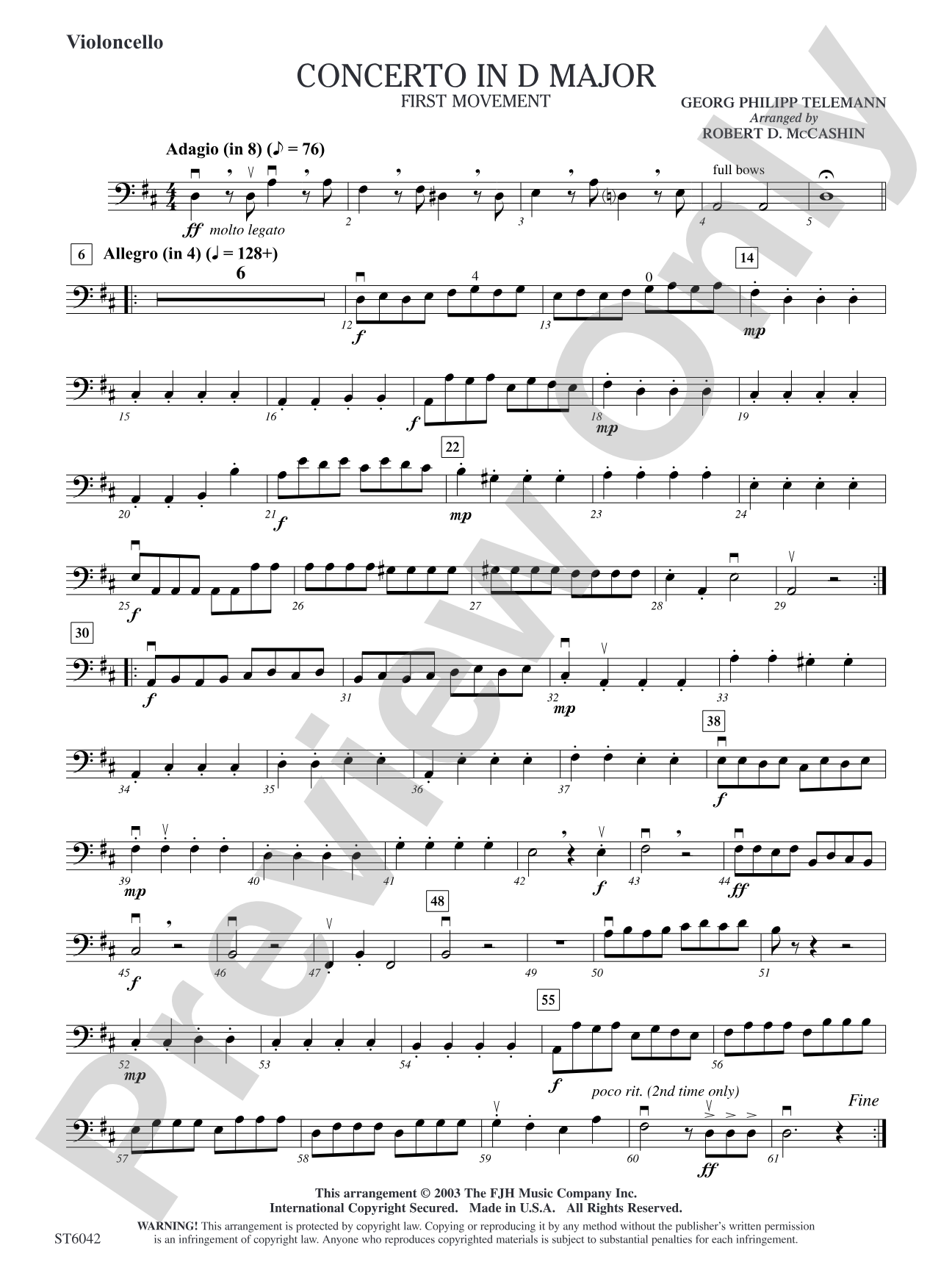 Concerto in D Major (First Movement): Violoncello