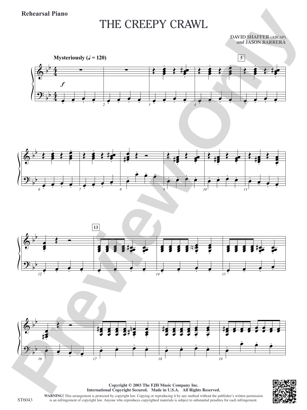 The Creepy Crawl: Rehearsal Piano