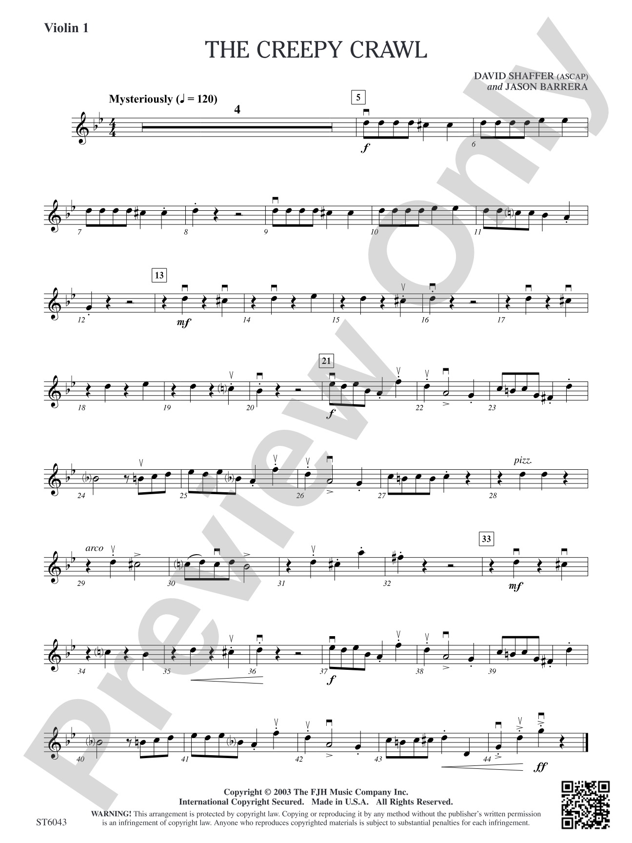 The Creepy Crawl: Violin 1