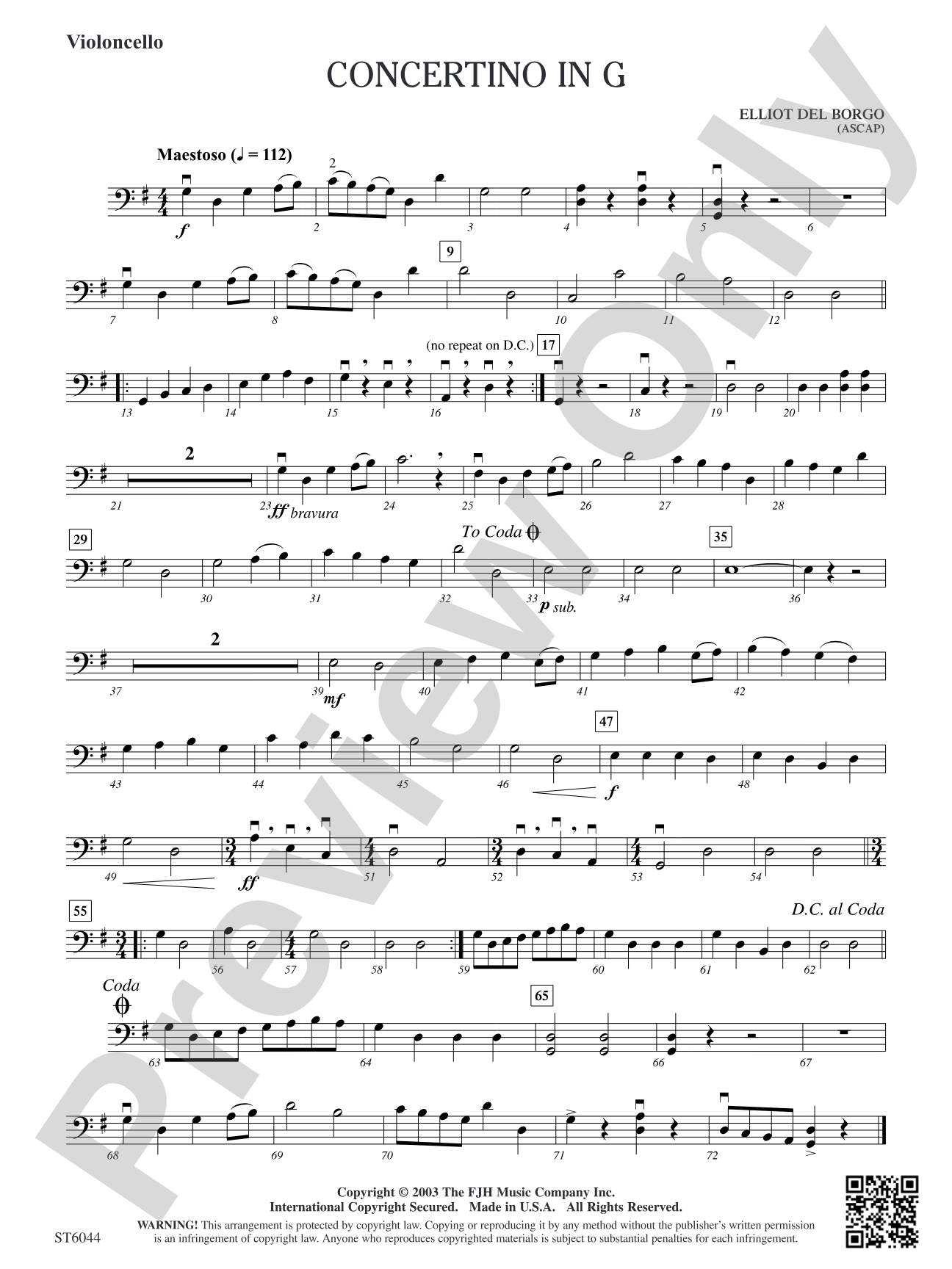 Concertino in G: Violoncello