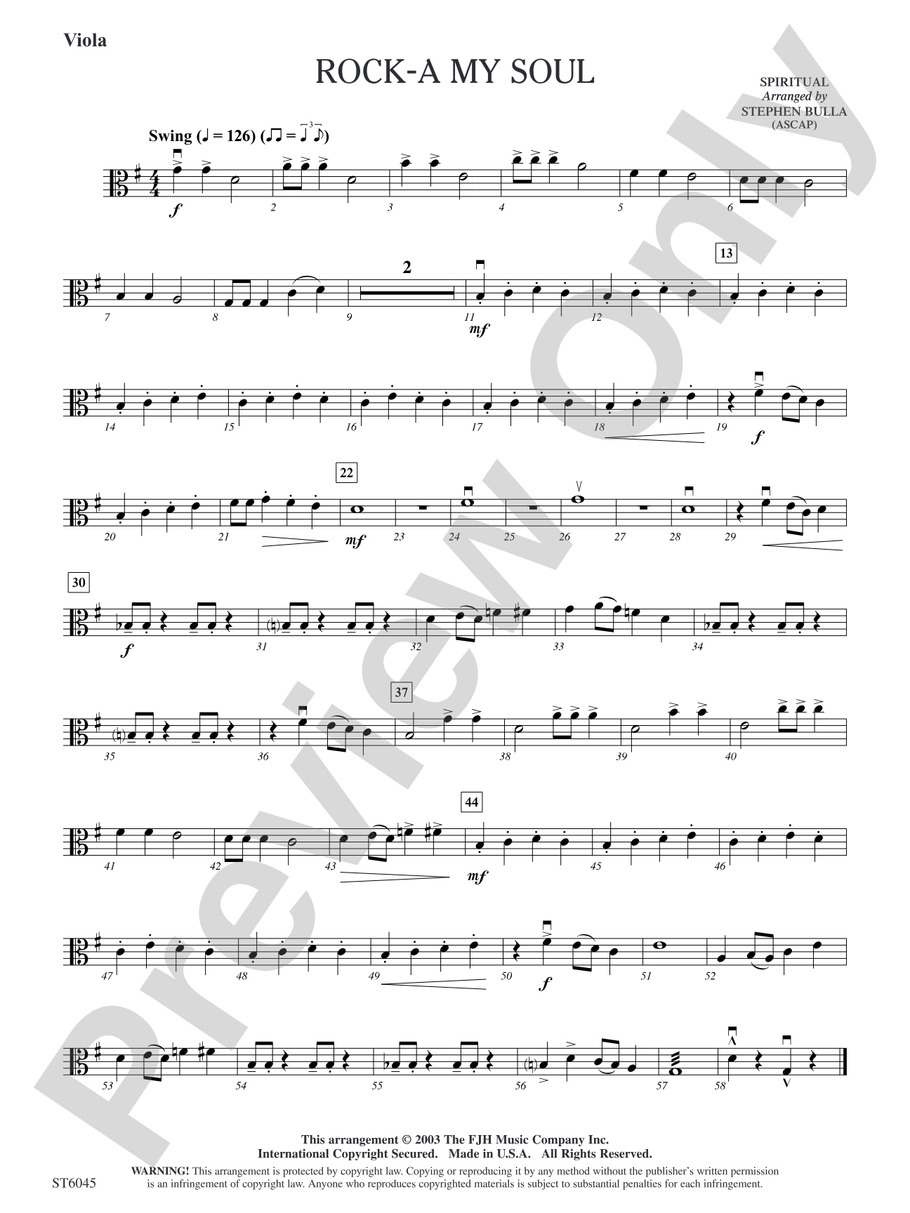 Rock-a My Soul: Viola