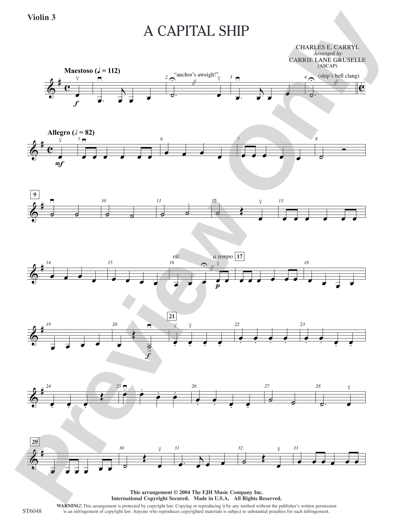 A Capital Ship: Optional Violin 3