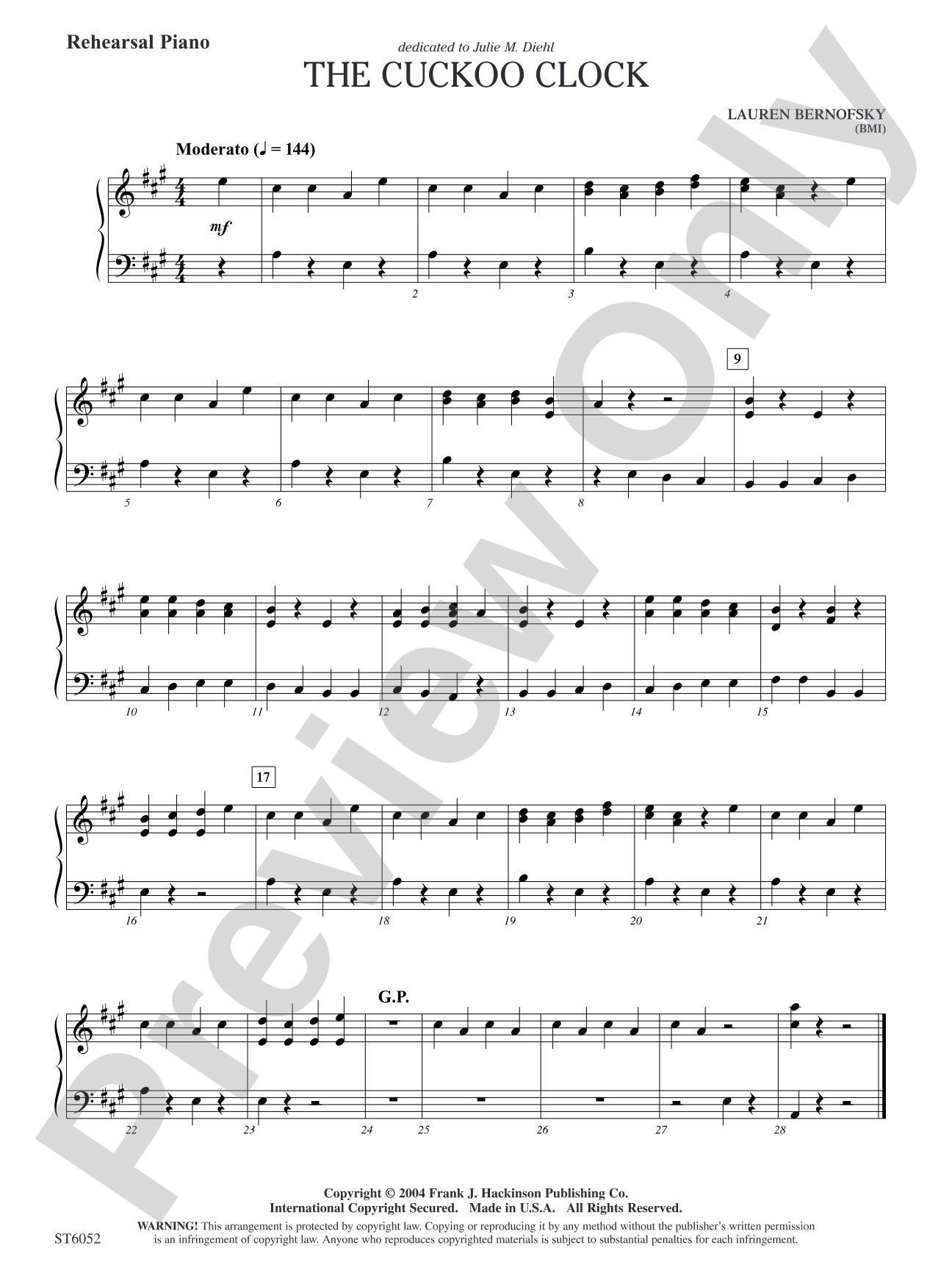The Cuckoo Clock: Rehearsal Piano