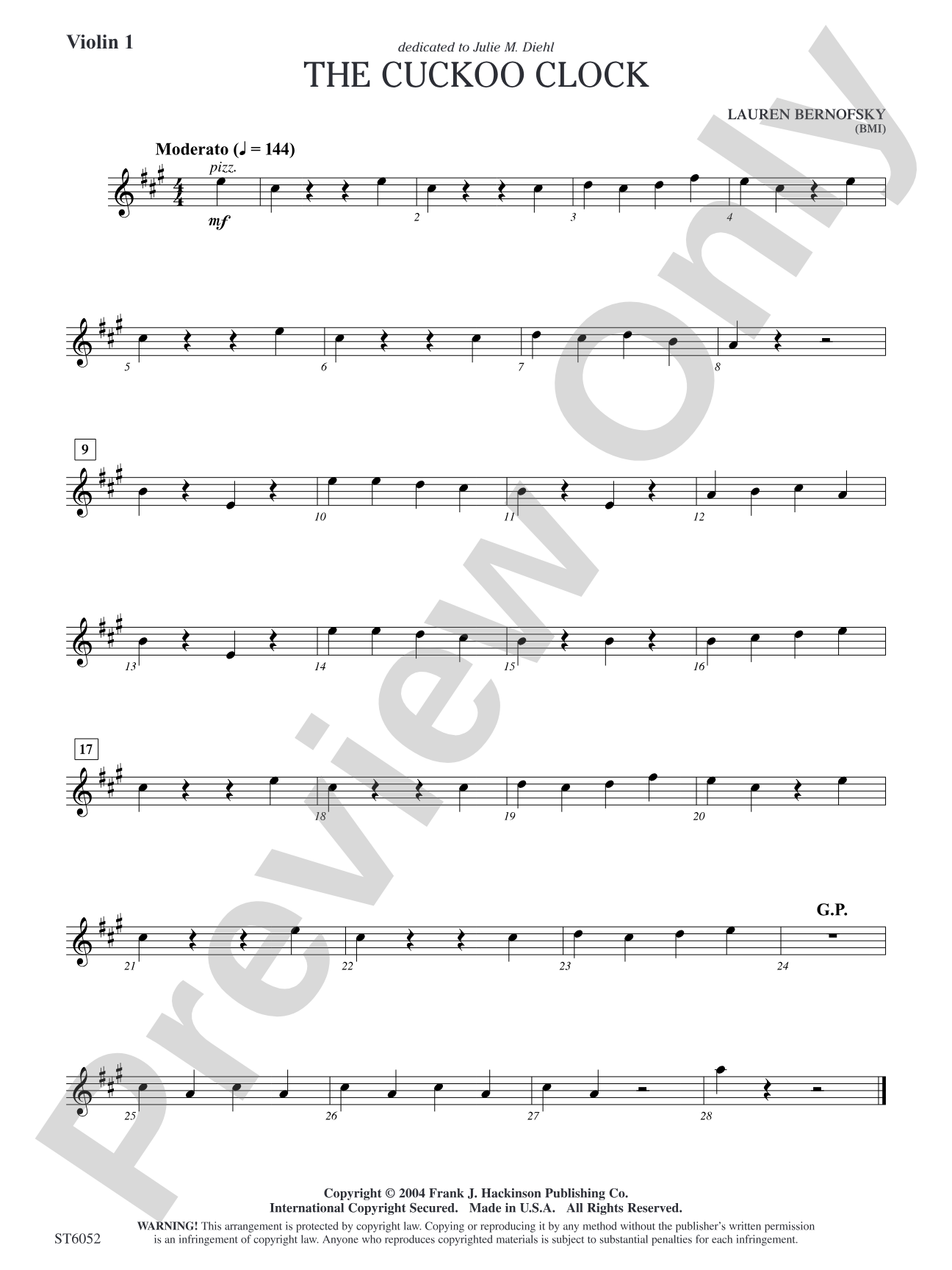 The Cuckoo Clock: Violin 1